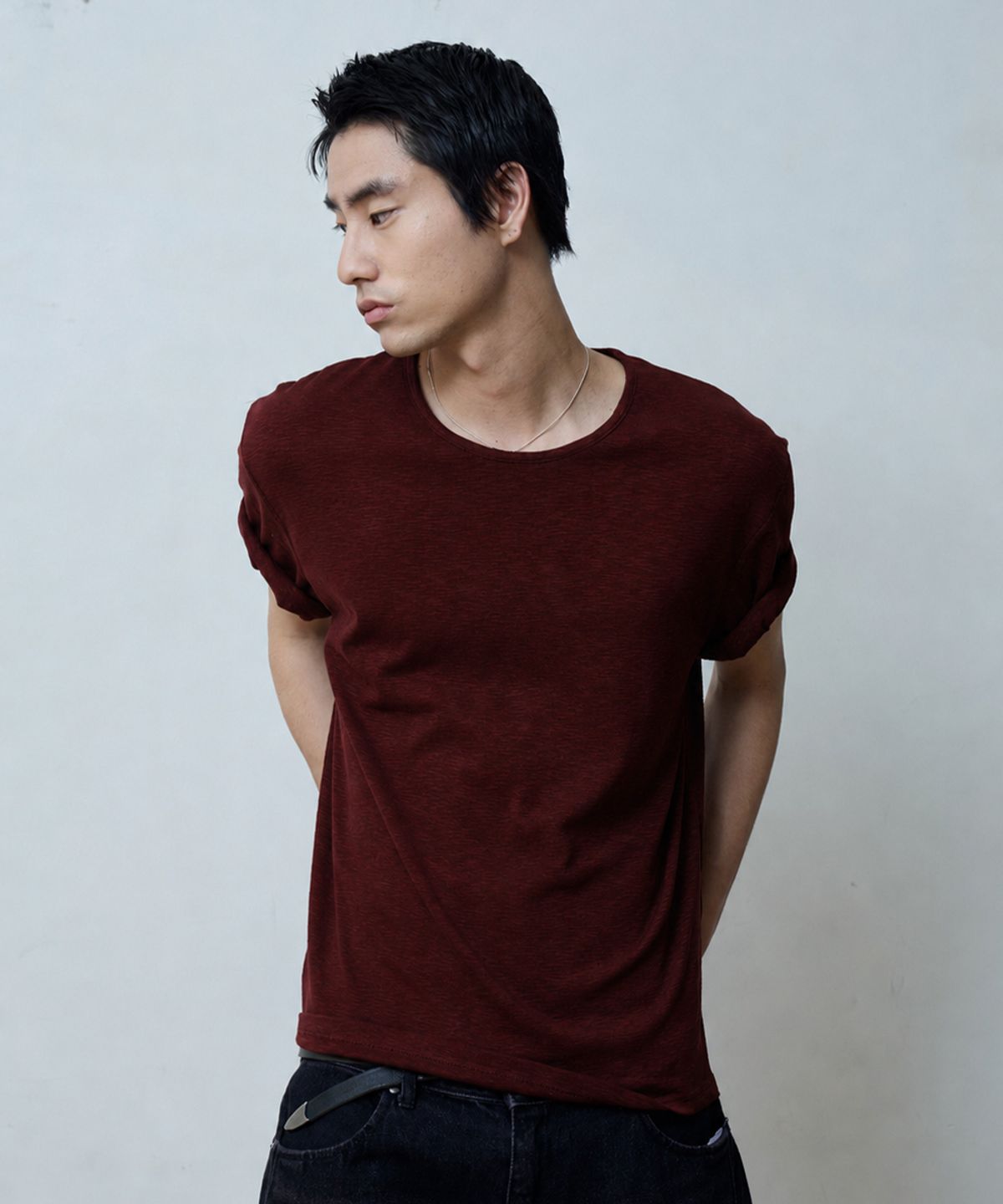 발루트(BALLUTE) (2-PACK) SLUB U-NECK HALF CROP T-SHIRTS