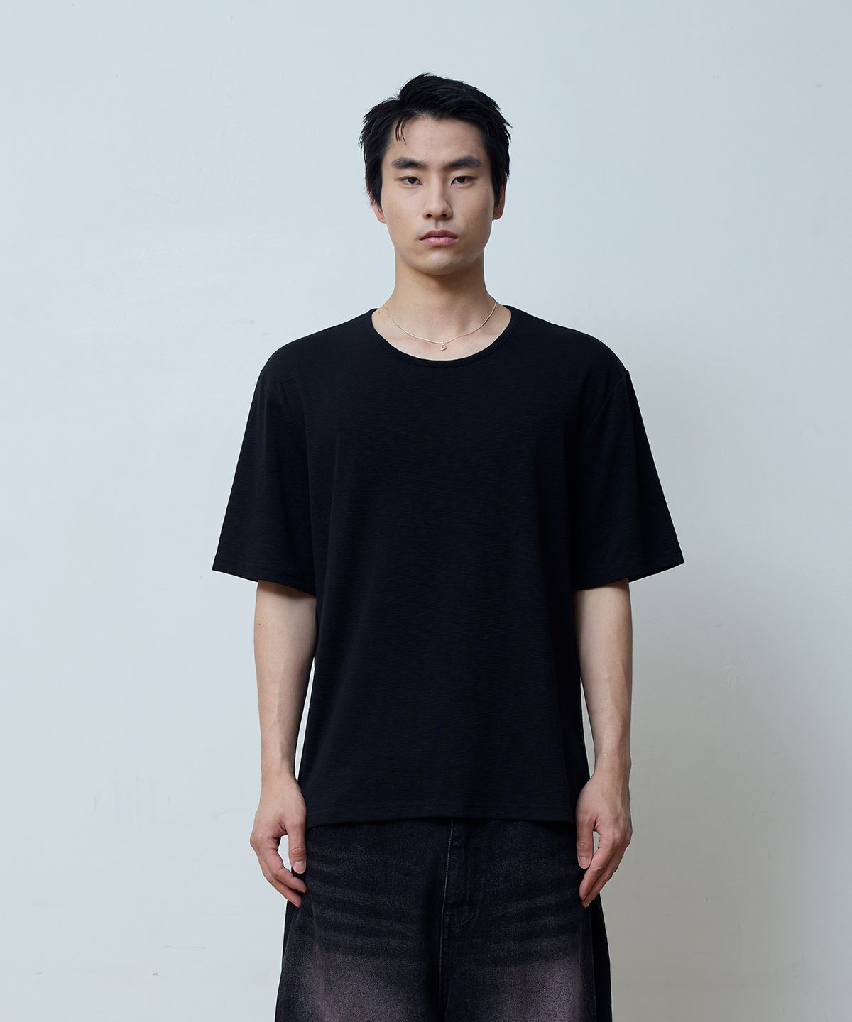 발루트(BALLUTE) (2-PACK) SLUB U-NECK HALF CROP T-SHIRTS