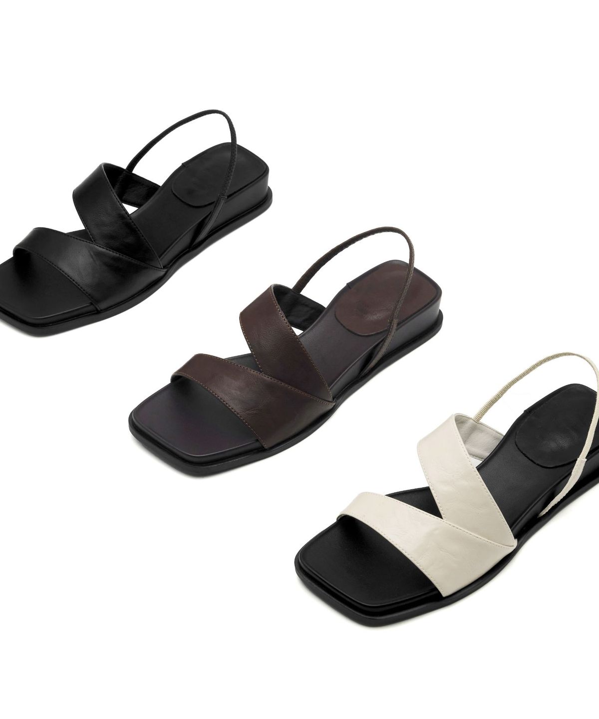 아삐에 마르슈(APIED MARCHE) Nuage 크로킹 양가죽 샌들 3.5cm -PM3036 (3color)