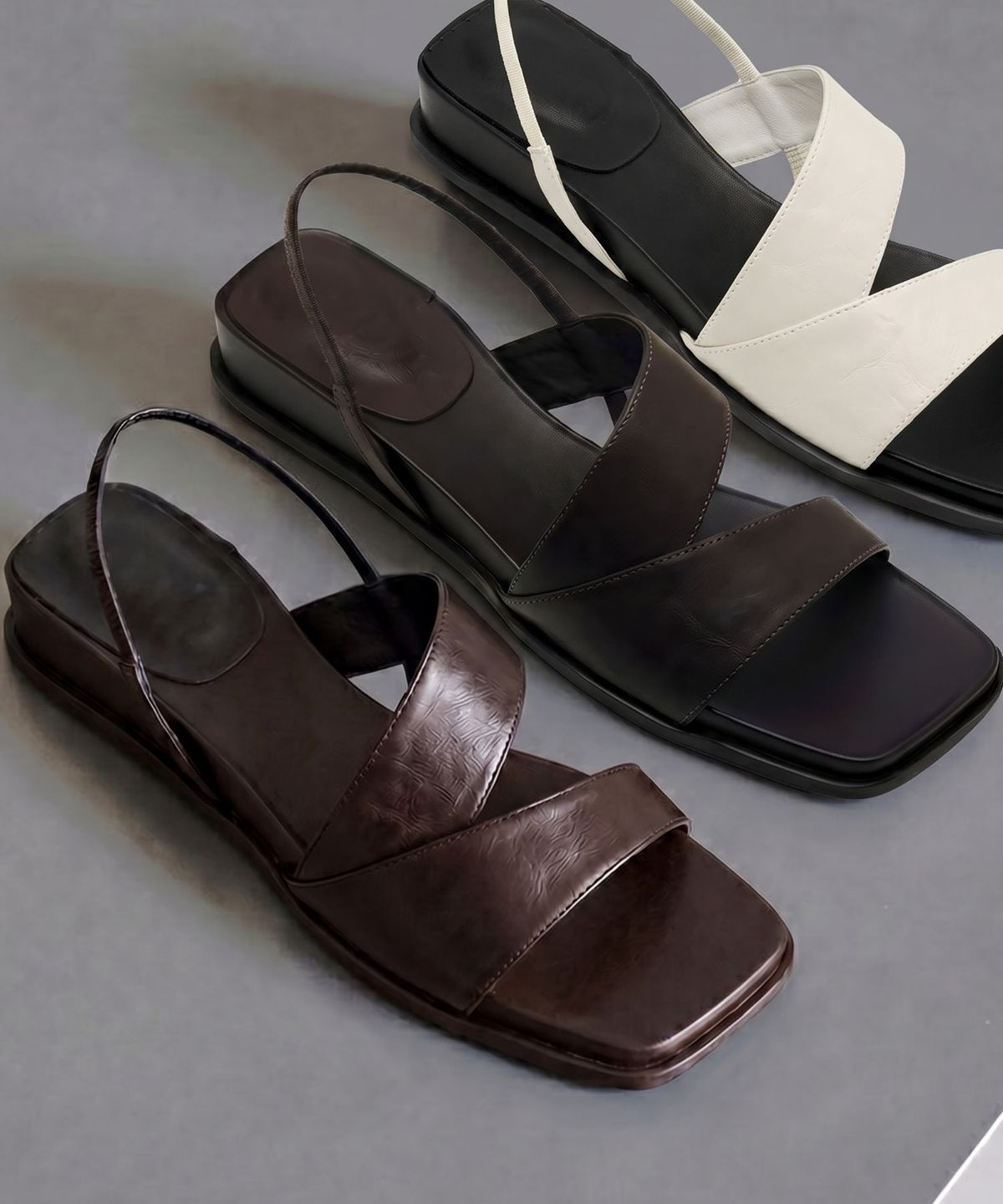 아삐에 마르슈(APIED MARCHE) Nuage 크로킹 양가죽 샌들 3.5cm -PM3036 (3color)