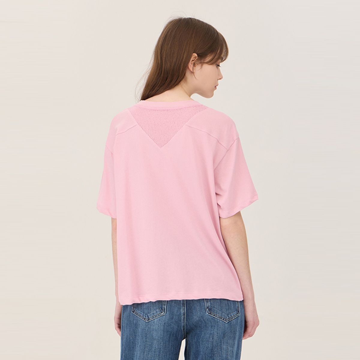 베네통(BENETTON) 체리 메쉬 블록 티셔츠_BATS59531PK