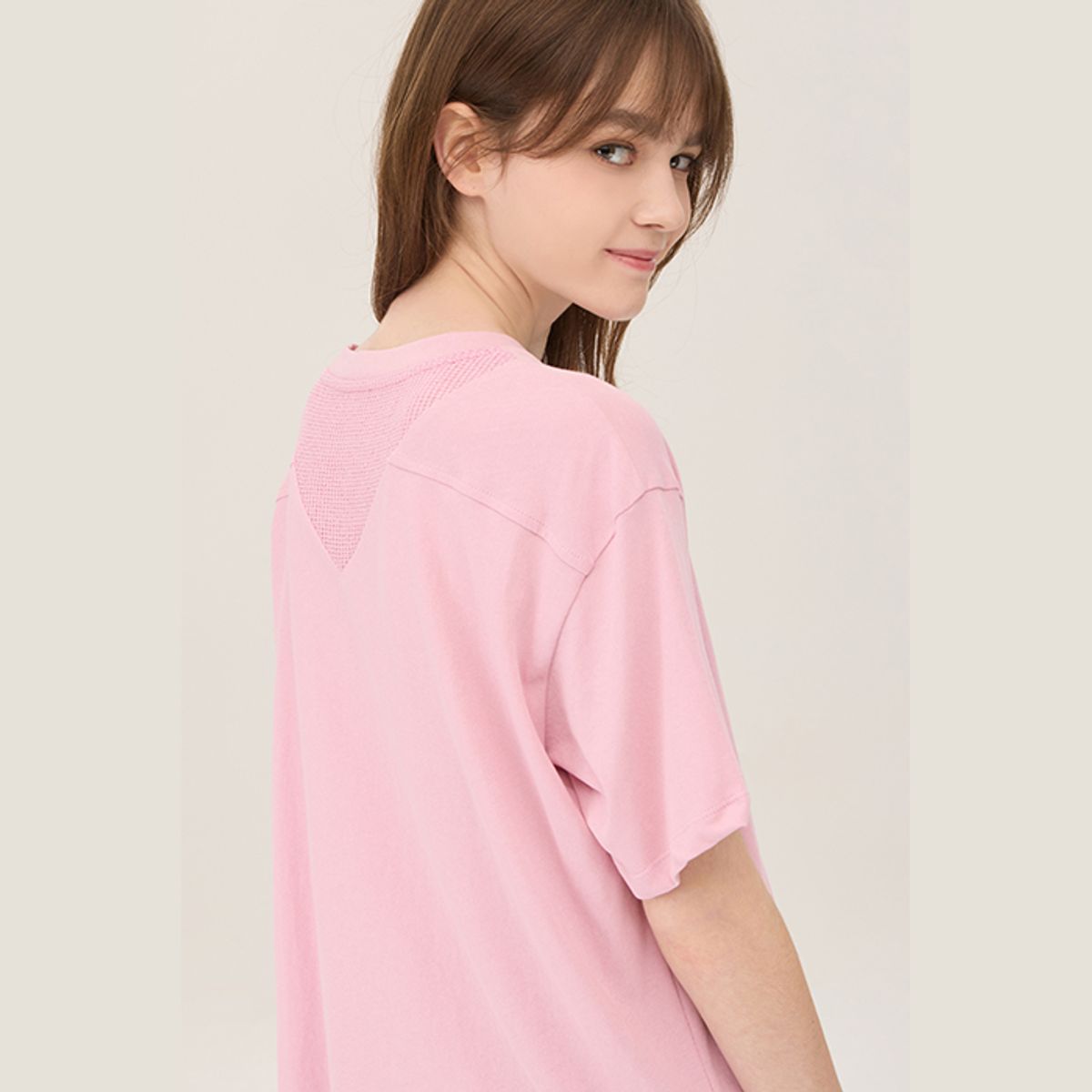 베네통(BENETTON) 체리 메쉬 블록 티셔츠_BATS59531PK