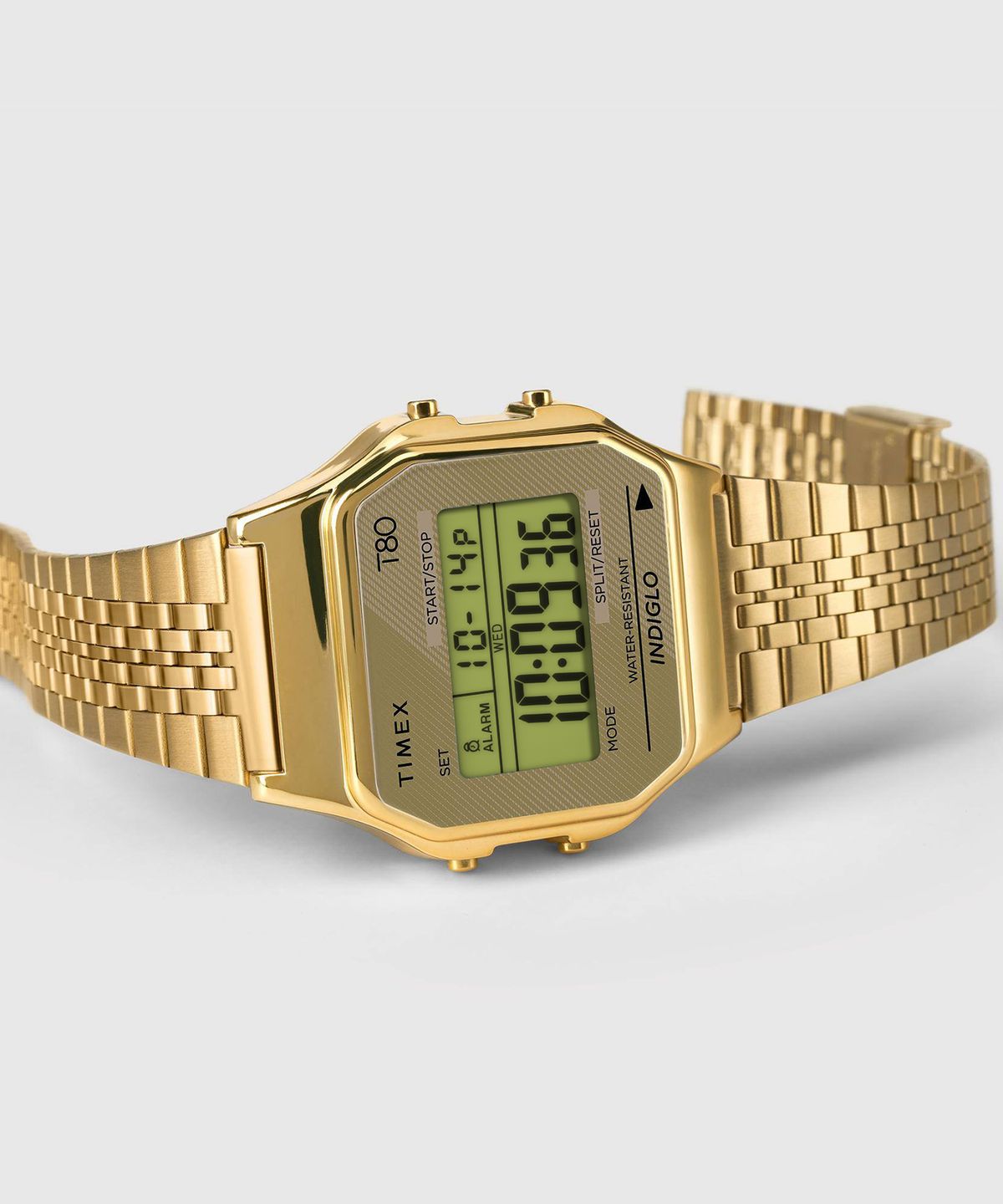타이맥스(TIMEX) T80 골드 스틸밴드 남녀공용 디지털시계 34mm
