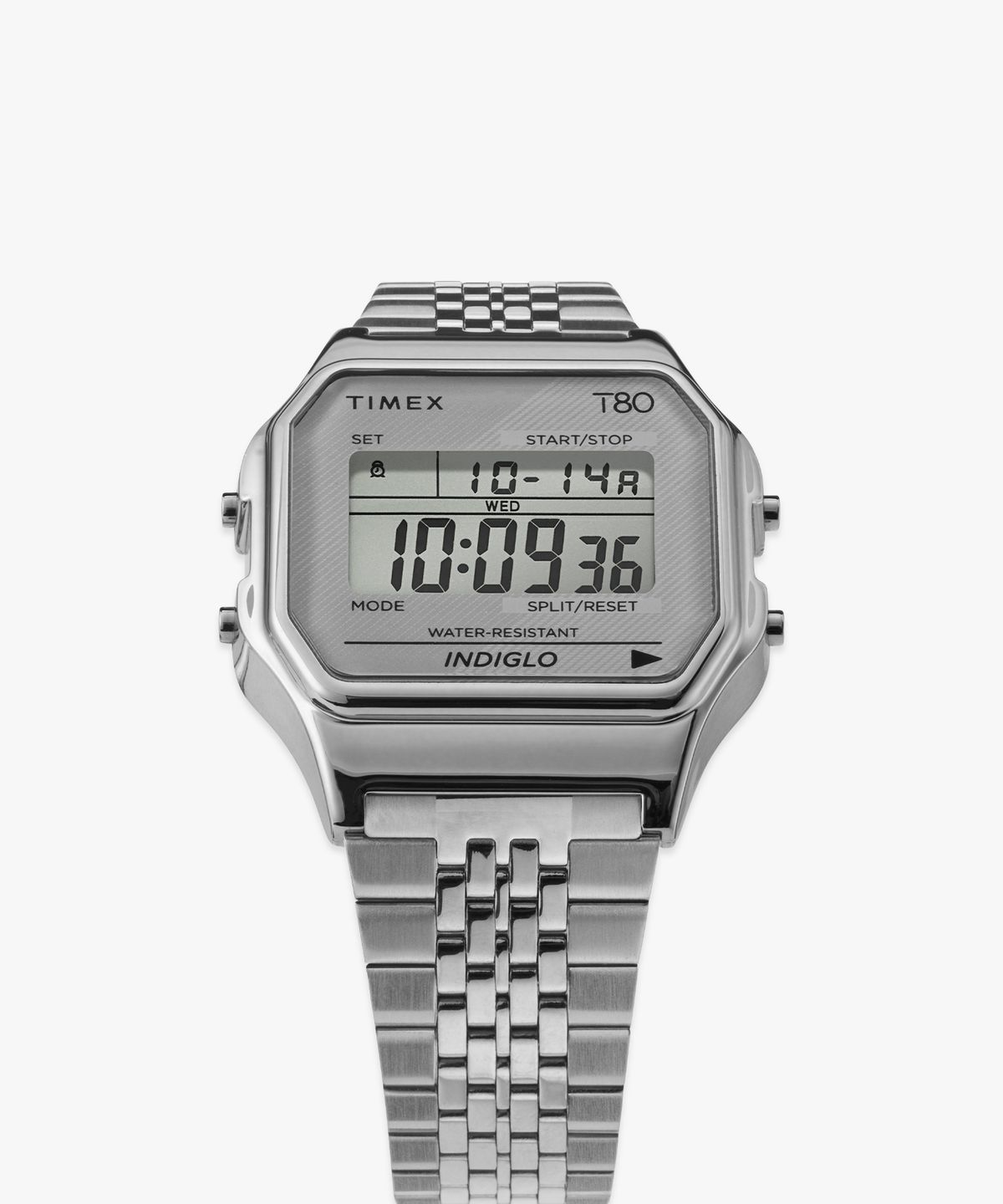 타이맥스(TIMEX) T80 스테인리스 스틸 디지털 전자시계 34mm