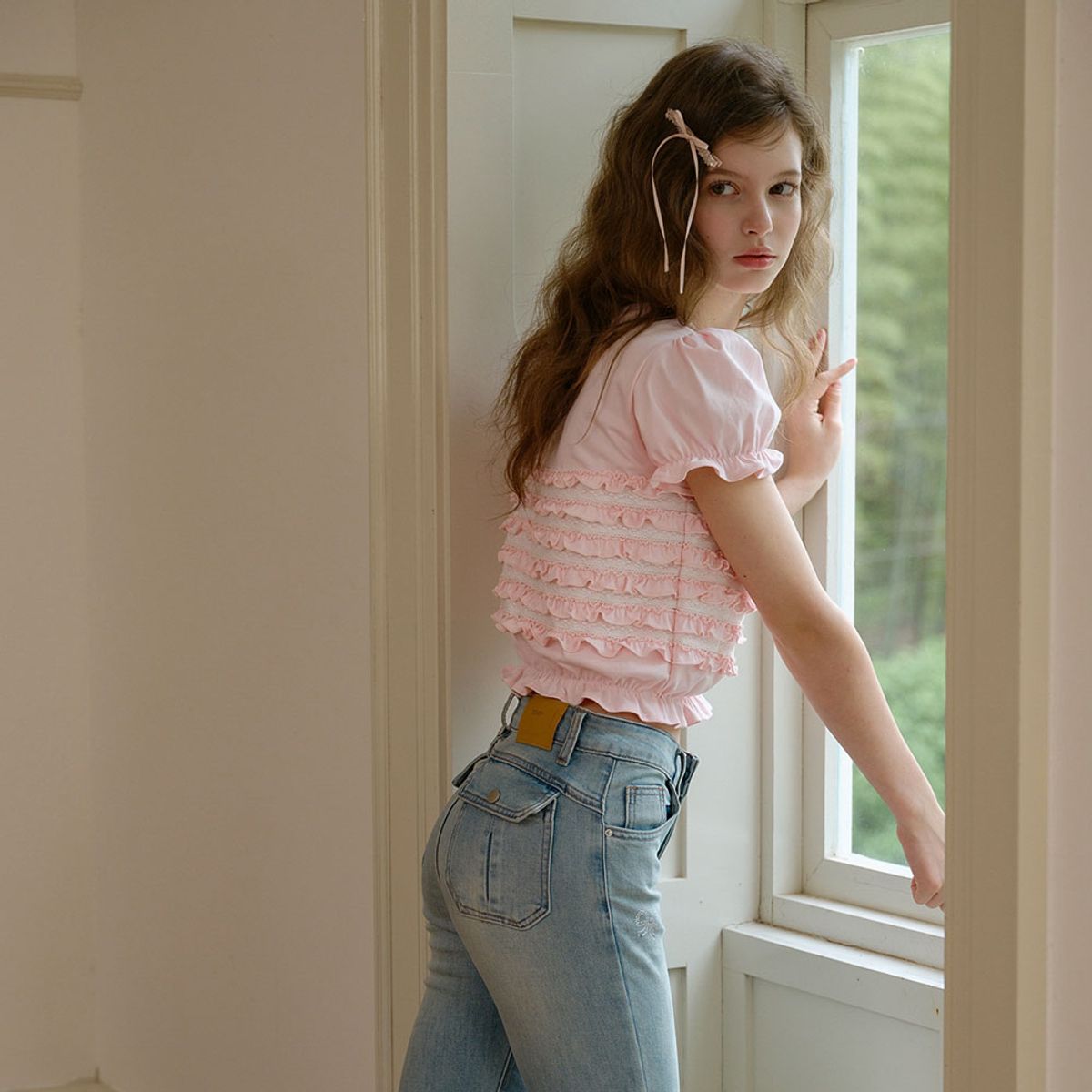 쎄무아듀(CEST MOIDEW) Cest_Ruffle layered puff sleeve top