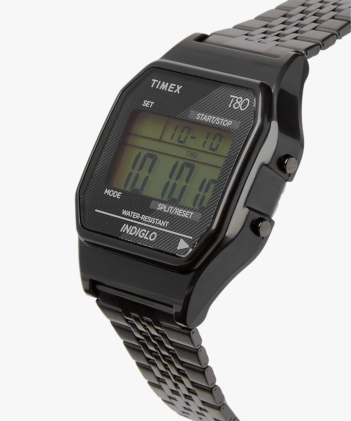 타이맥스(TIMEX) T80 올블랙 메탈스트랩 전자시계 34mm