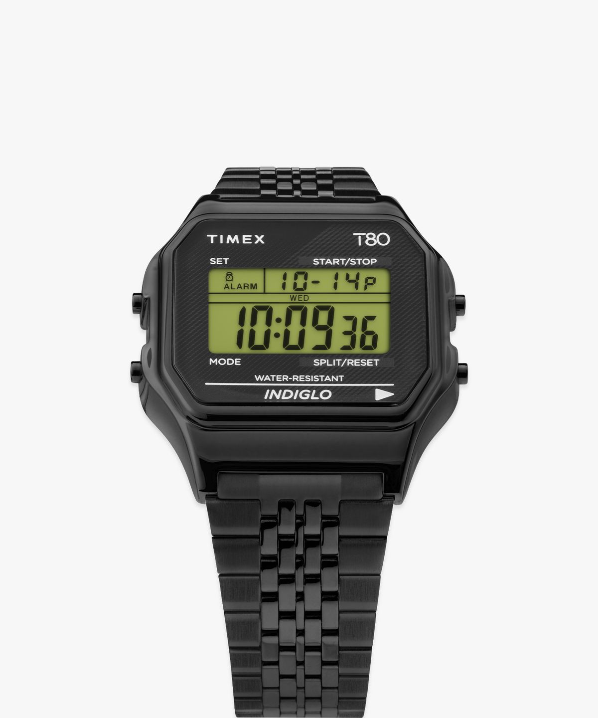 타이맥스(TIMEX) T80 올블랙 메탈스트랩 전자시계 34mm