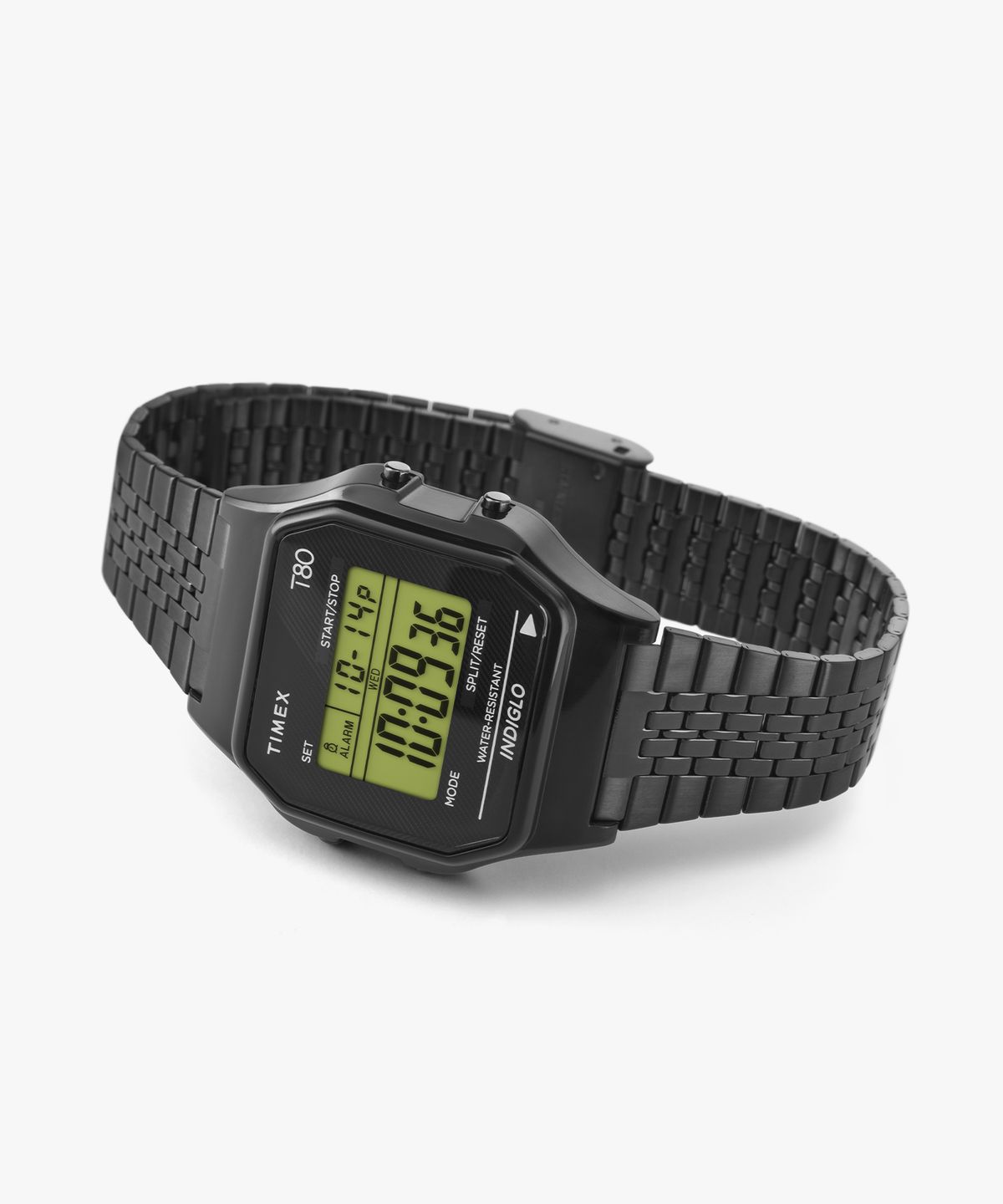 타이맥스(TIMEX) T80 올블랙 메탈스트랩 전자시계 34mm