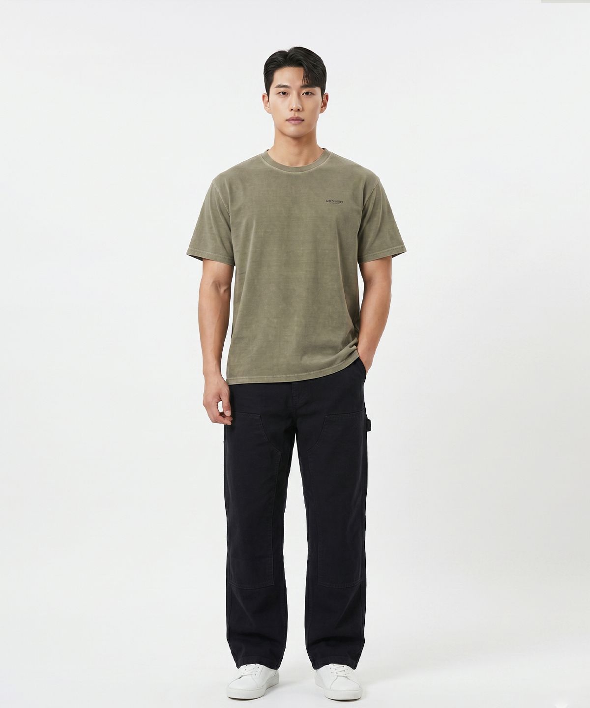 덴버(DENVER) DVT050_STAY WITH 피그먼트 티셔츠