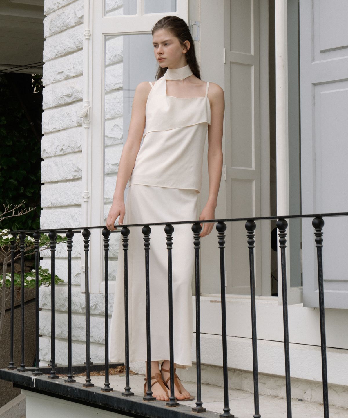 리올그(REORG) GIR DART LONG SKIRT CREAM