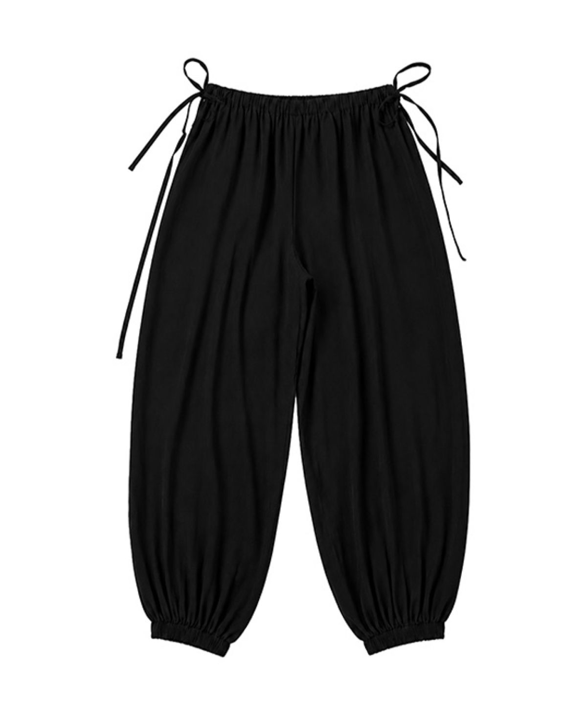 언틸디예스(UNTIL THE YES) Side String Wide Balloon Pants, Black