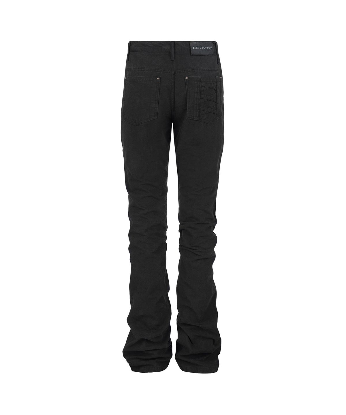 레씨토(LECYTO) Bondage Zip Flare Pants_[Black]