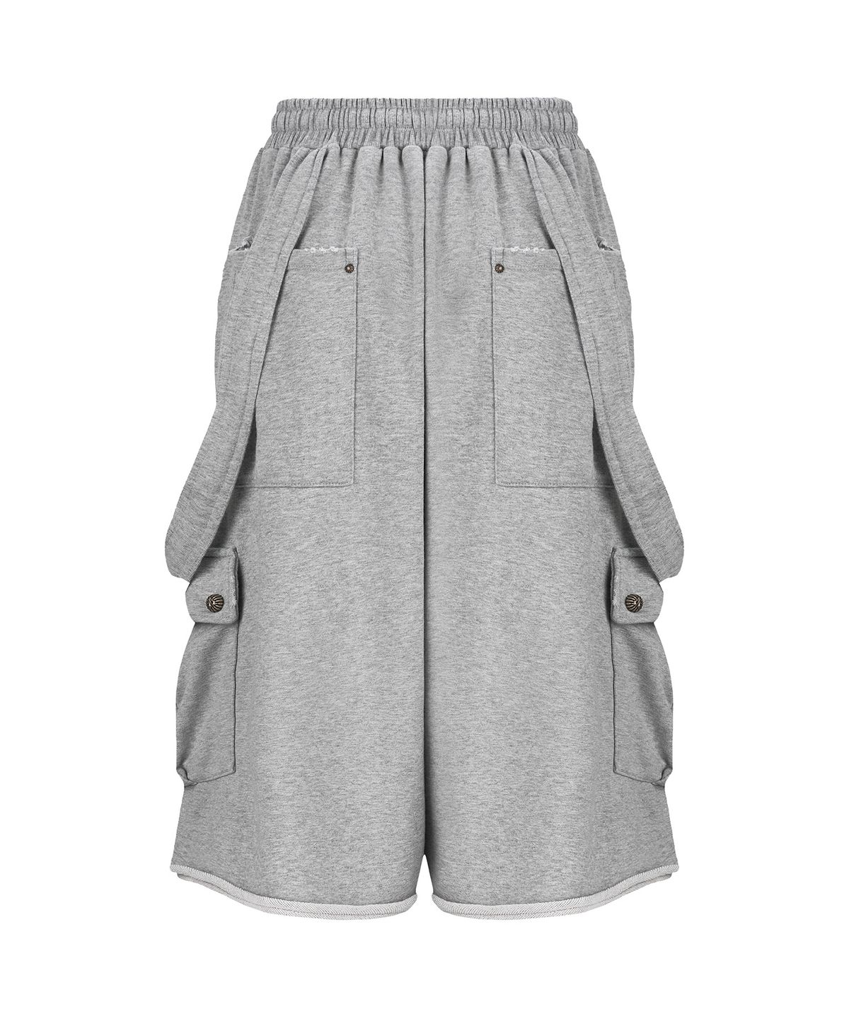 레씨토(LECYTO) Suspender Cargo Bermuda Pants_[Gray]