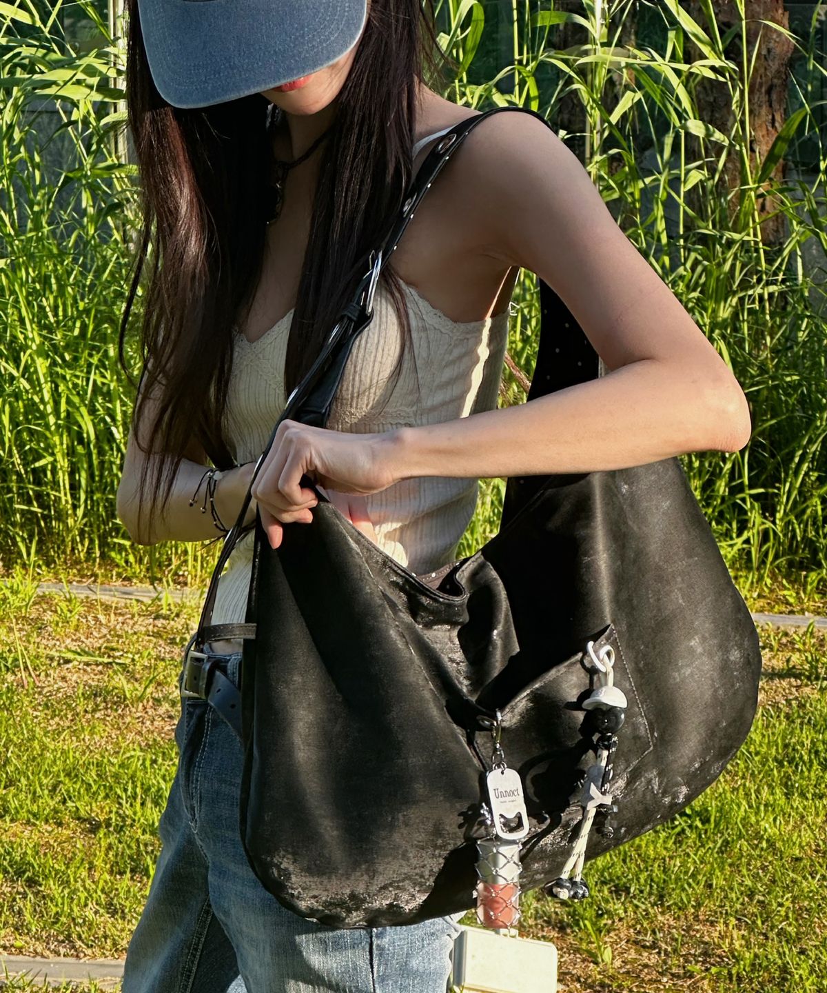 레터리(LETERIE) [SET]BUCKLE REVERSIBLE SHOULDER BAG + LETERIE LIP + KEYRING
