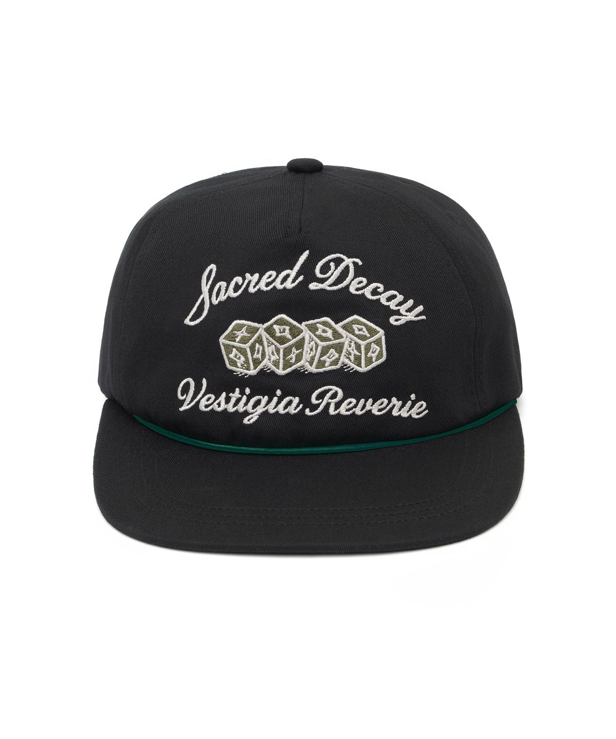 낫포너드(NOT4NERD) Dice Chain Stitch 5-Panel Cap - Black