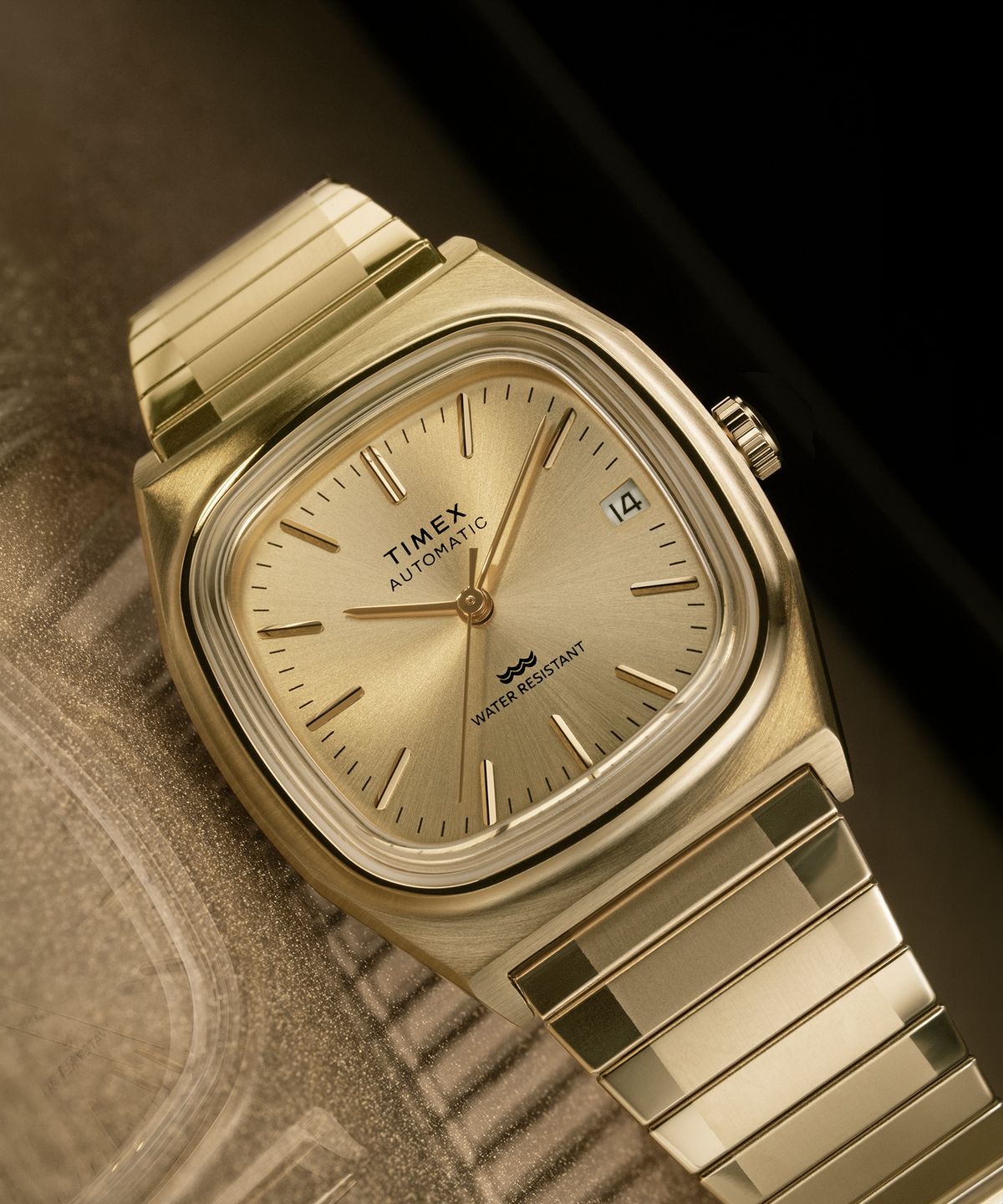 타이맥스(TIMEX) E라인 오토매틱 1983 리이슈 금장시계 34mm