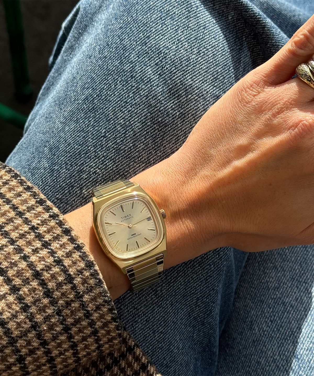 타이맥스(TIMEX) E라인 오토매틱 1983 리이슈 금장시계 34mm