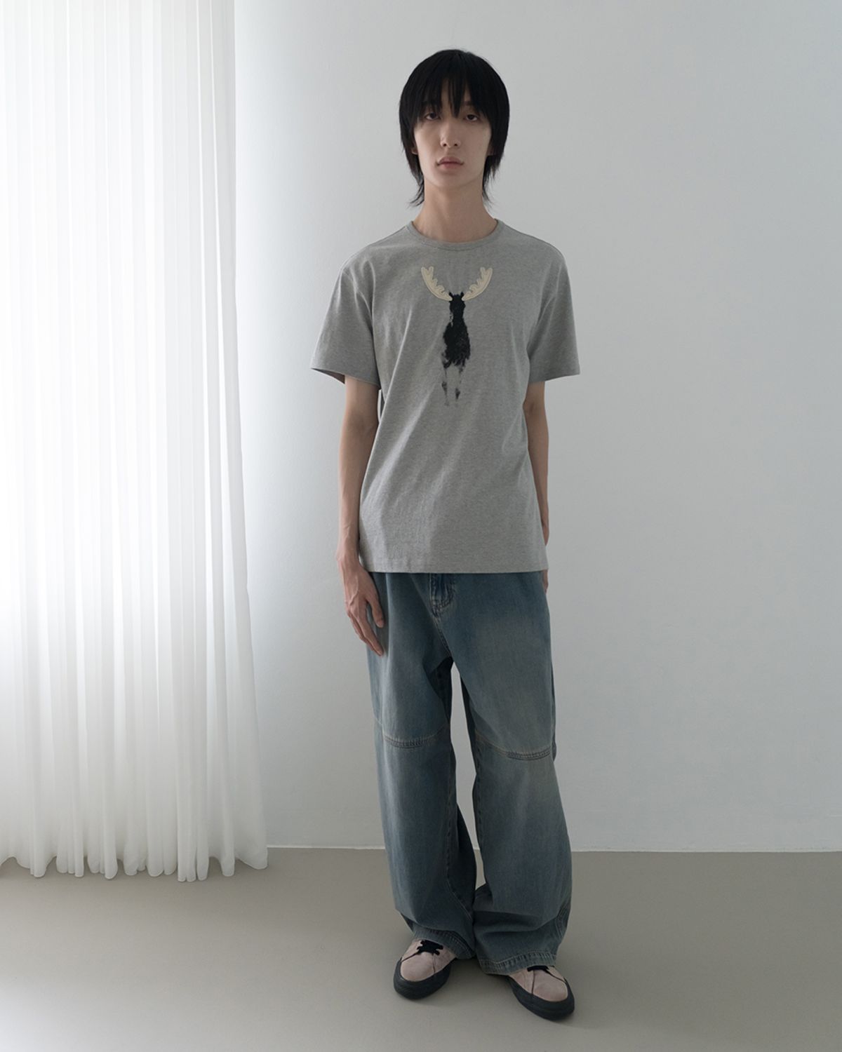 사일런트실러블(SILENTSYLLABLE) Pony print T-shirts / Melange gray
