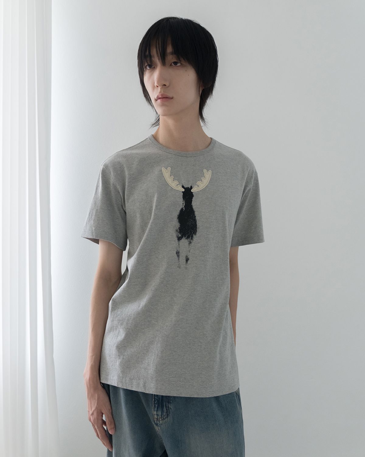 사일런트실러블(SILENTSYLLABLE) Pony print T-shirts / Melange gray