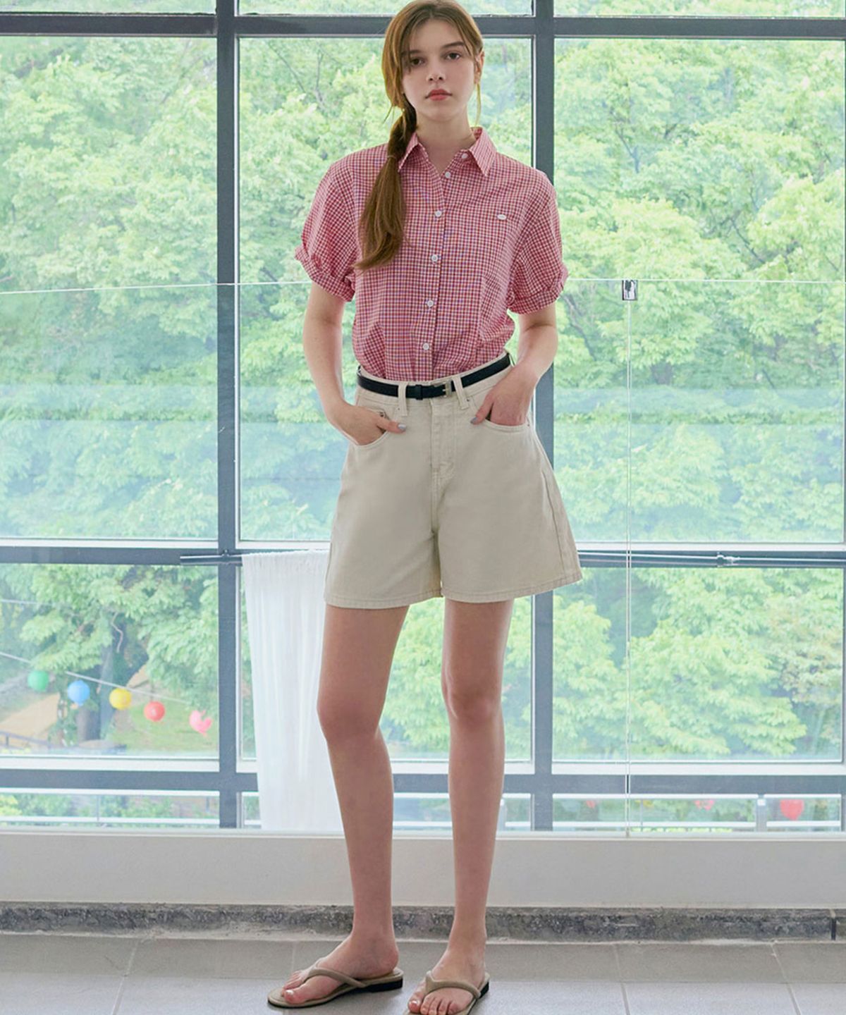슬로우롤리(SLOWLOLLI) Soft cotton half pants_4 Colors