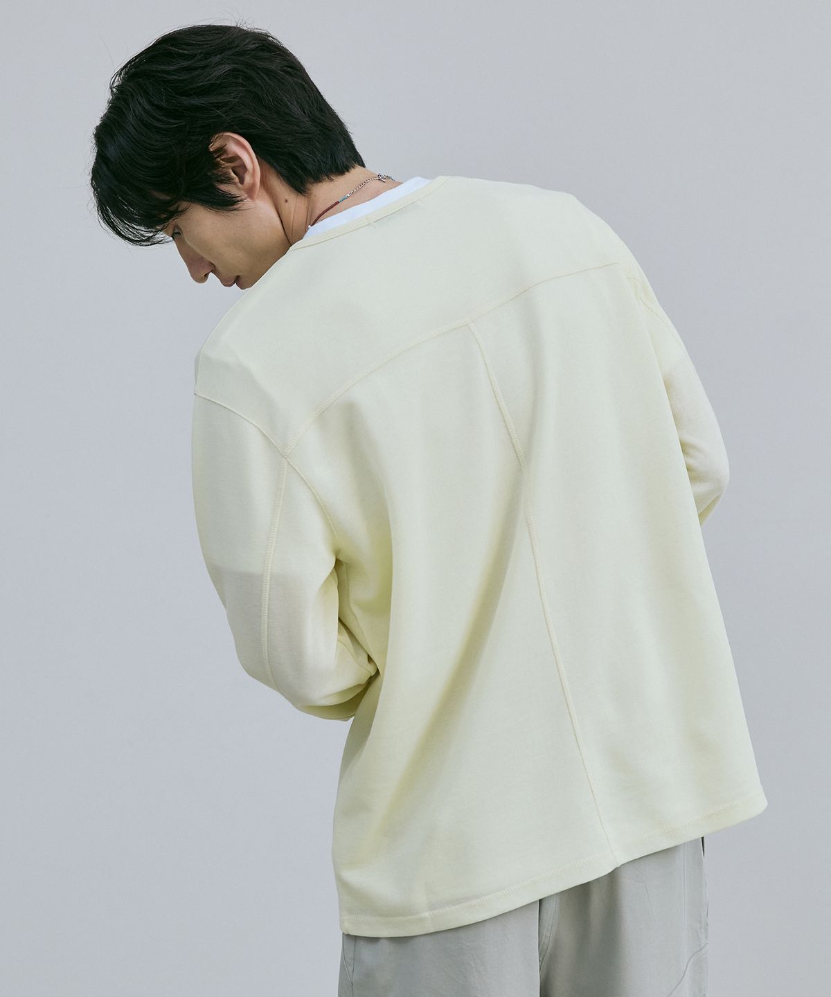 베르드누아(BER DE NOIR) 시어 라인 롱 슬리브 (레몬 옐로우)