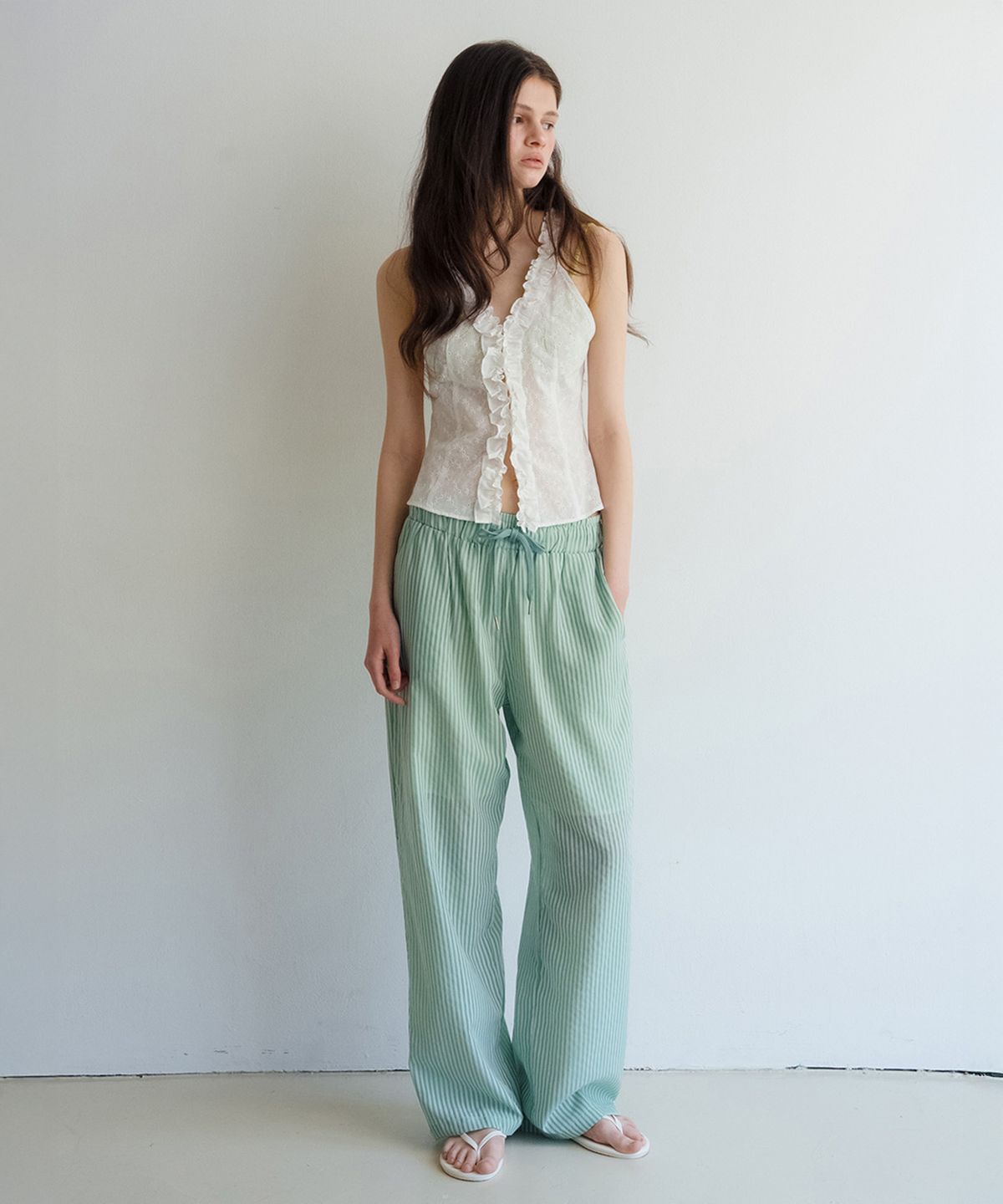 뮈르뮈르(MURMURE) [2차]티로 시스루 스트라이프 팬츠_Tiro Pants