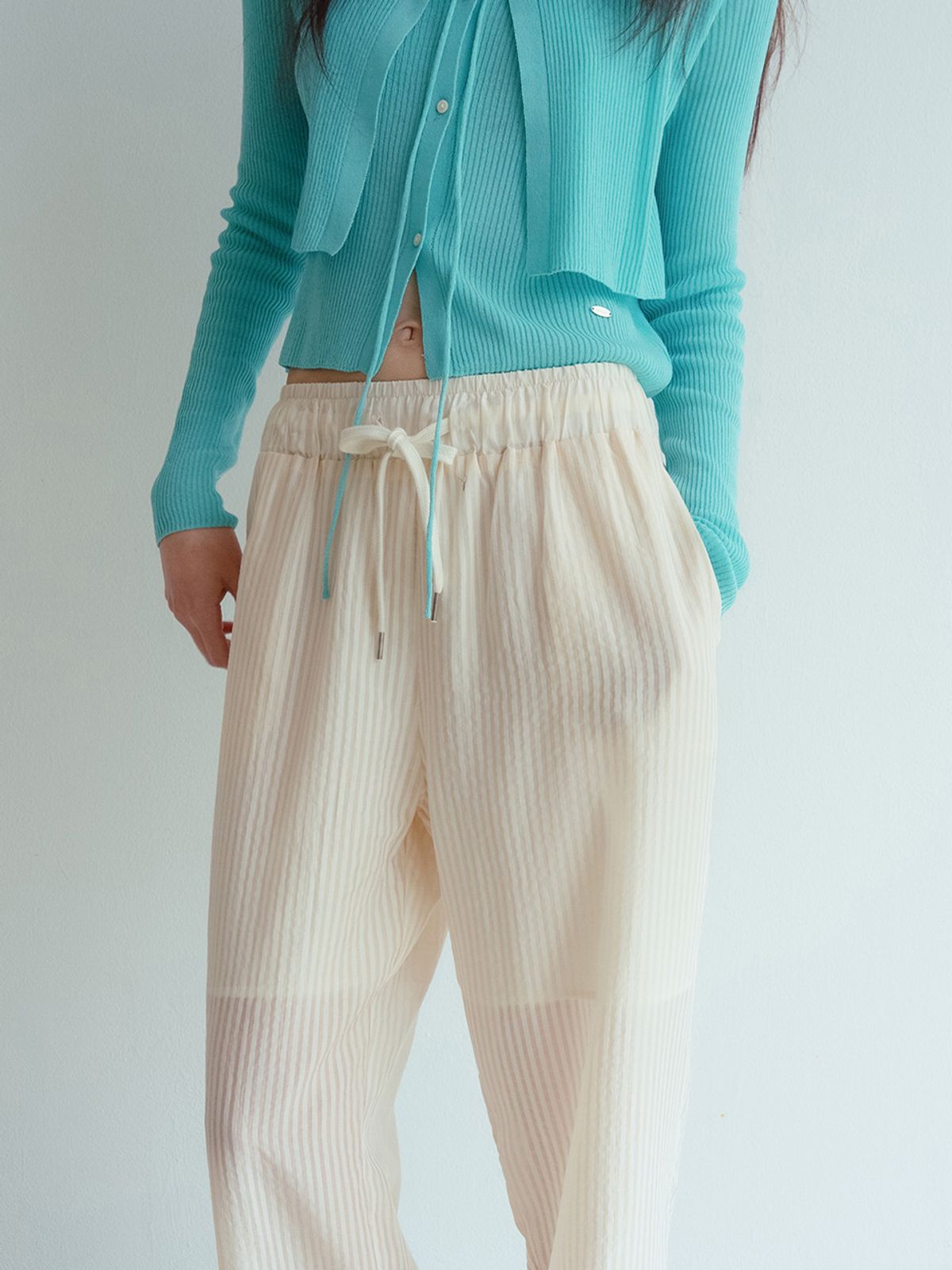 뮈르뮈르(MURMURE) [2차]티로 시스루 스트라이프 팬츠_Tiro Pants