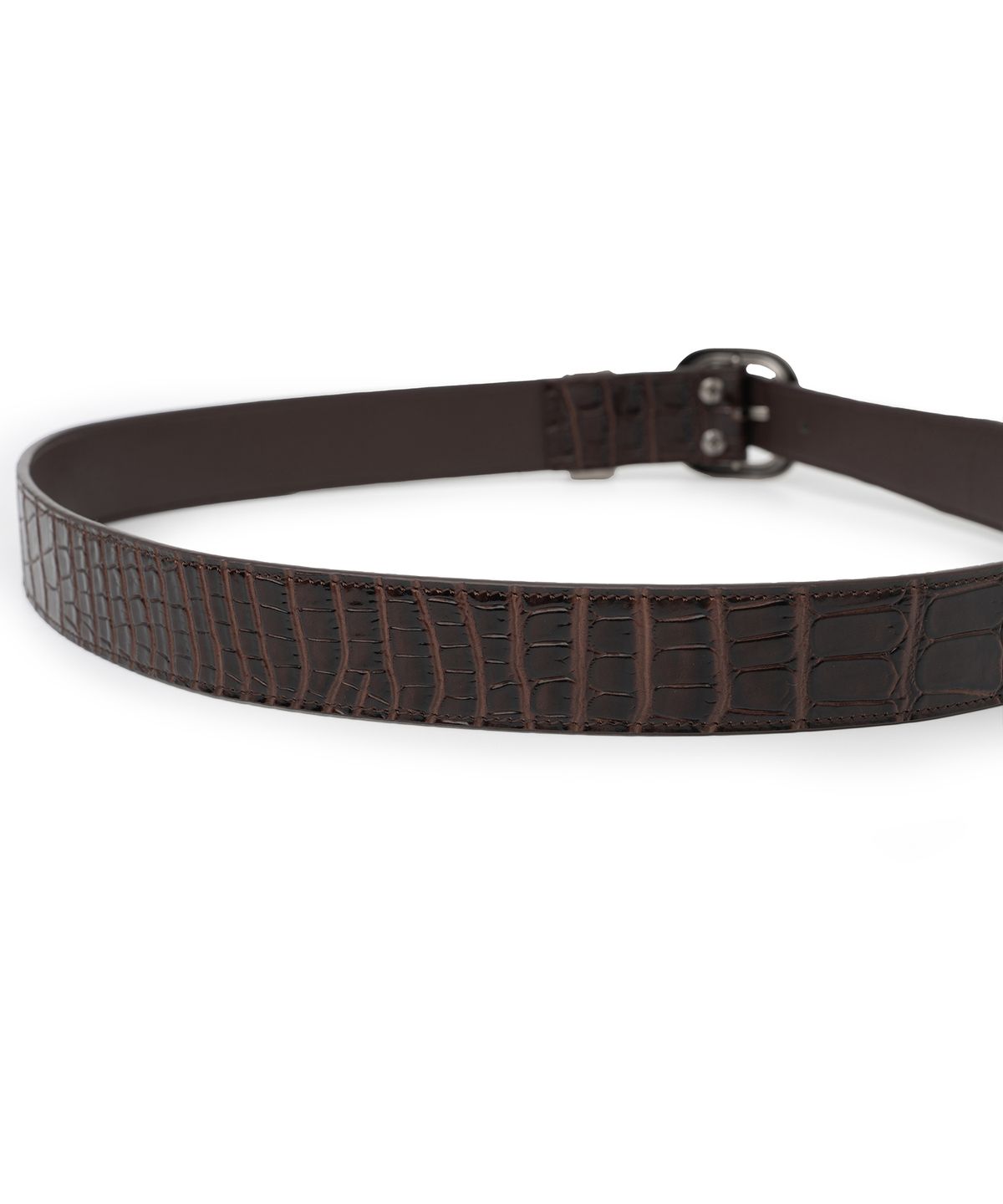 낫포너드(NOT4NERD) Split 4 Symbol Oval Buckle Belt - Brown