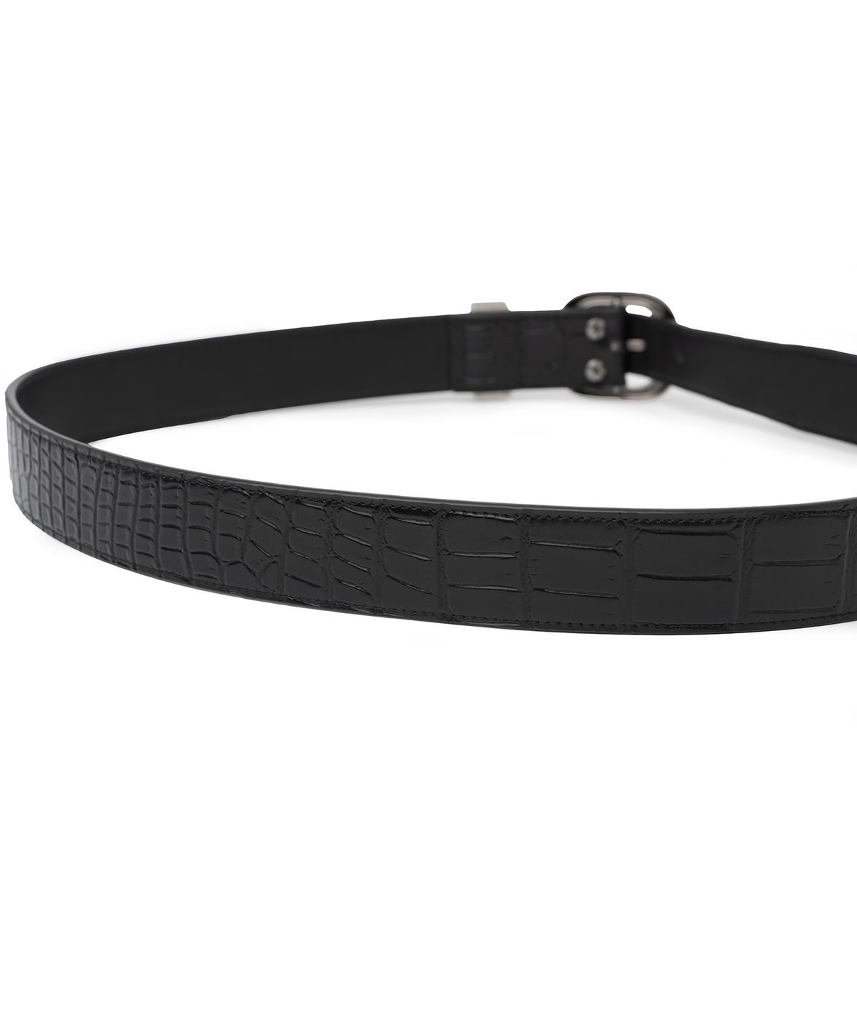 낫포너드(NOT4NERD) Split 4 Symbol Oval Buckle Belt - Black