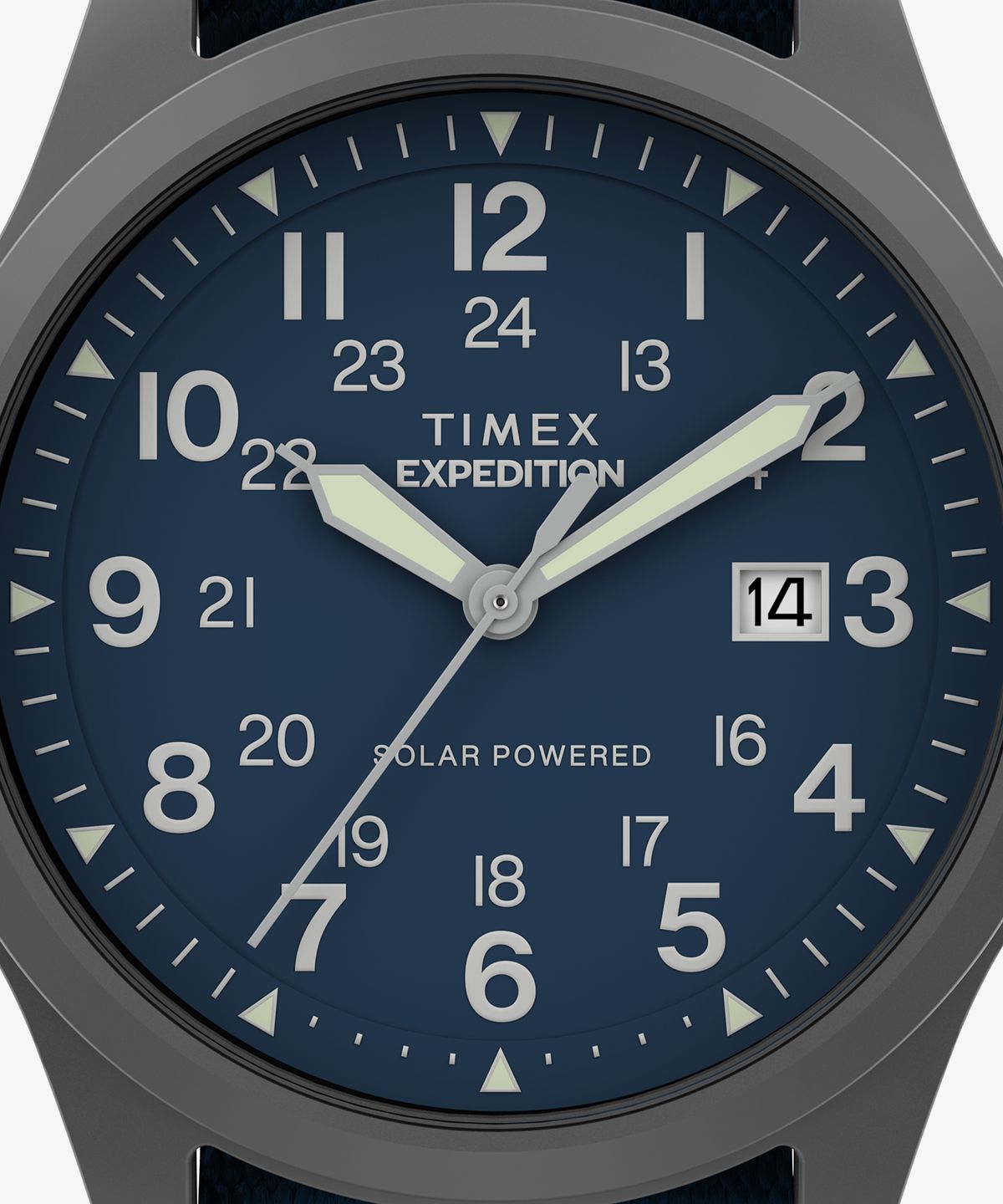 타이맥스(TIMEX) 익스페디션 태양광 건메탈 케이스 블루 필드워치 41mm
