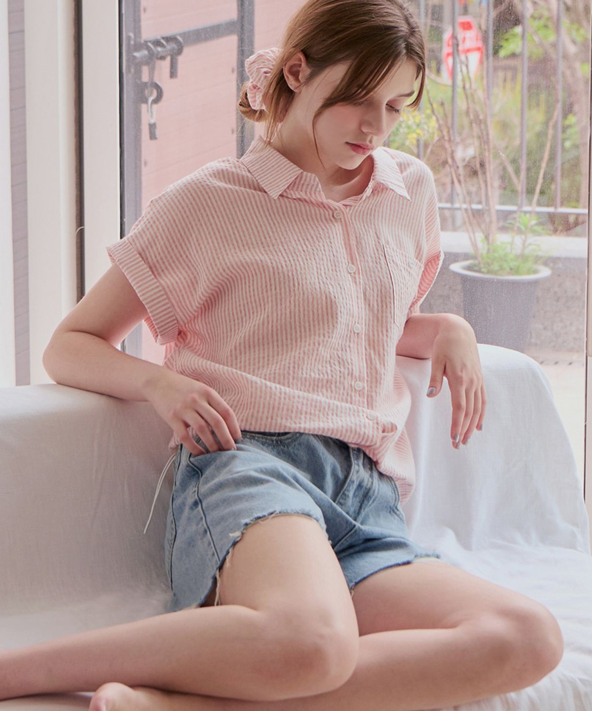 슬로우롤리(SLOWLOLLI) Mono capri pants_2 Colors