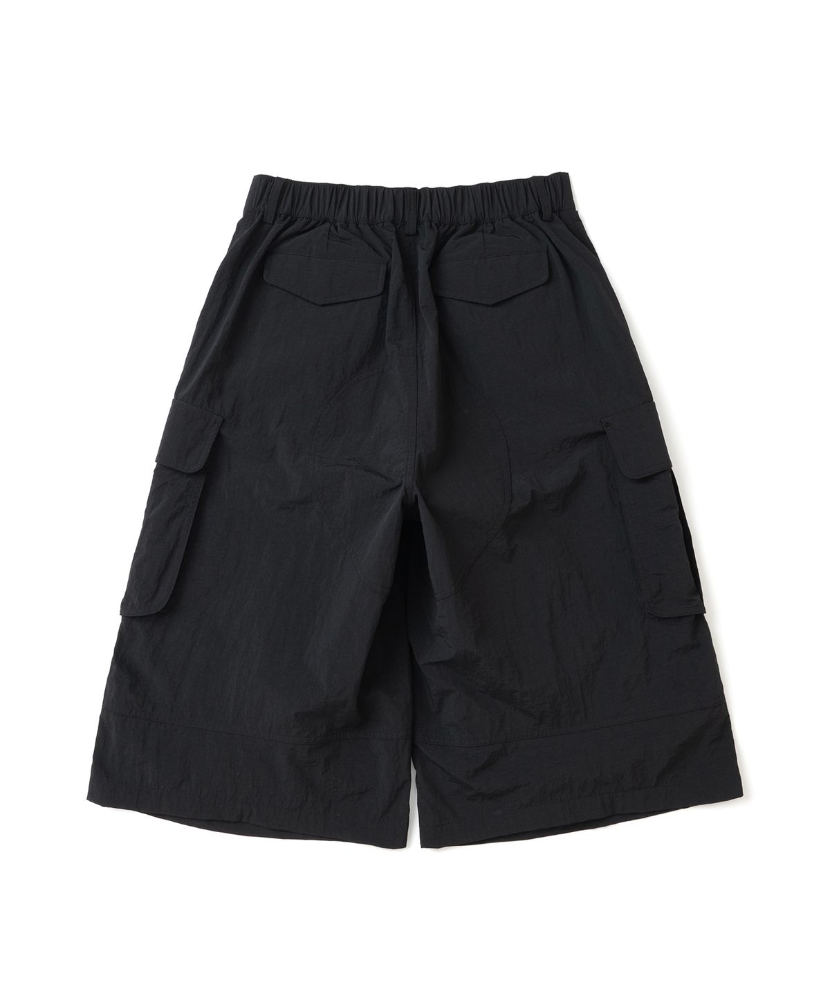 낫포너드(NOT4NERD) Knee Tuck Parachute Cargo Bermuda Shorts - Black