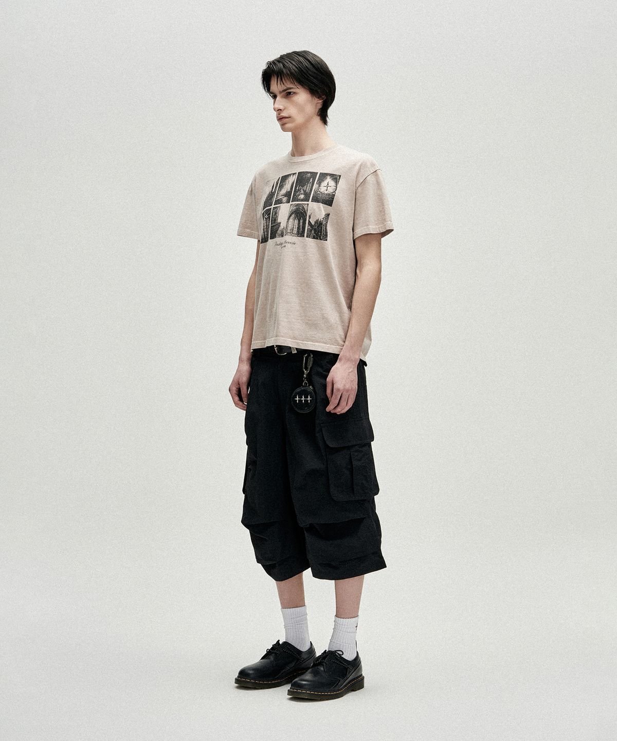 낫포너드(NOT4NERD) Knee Tuck Parachute Cargo Bermuda Shorts - Black