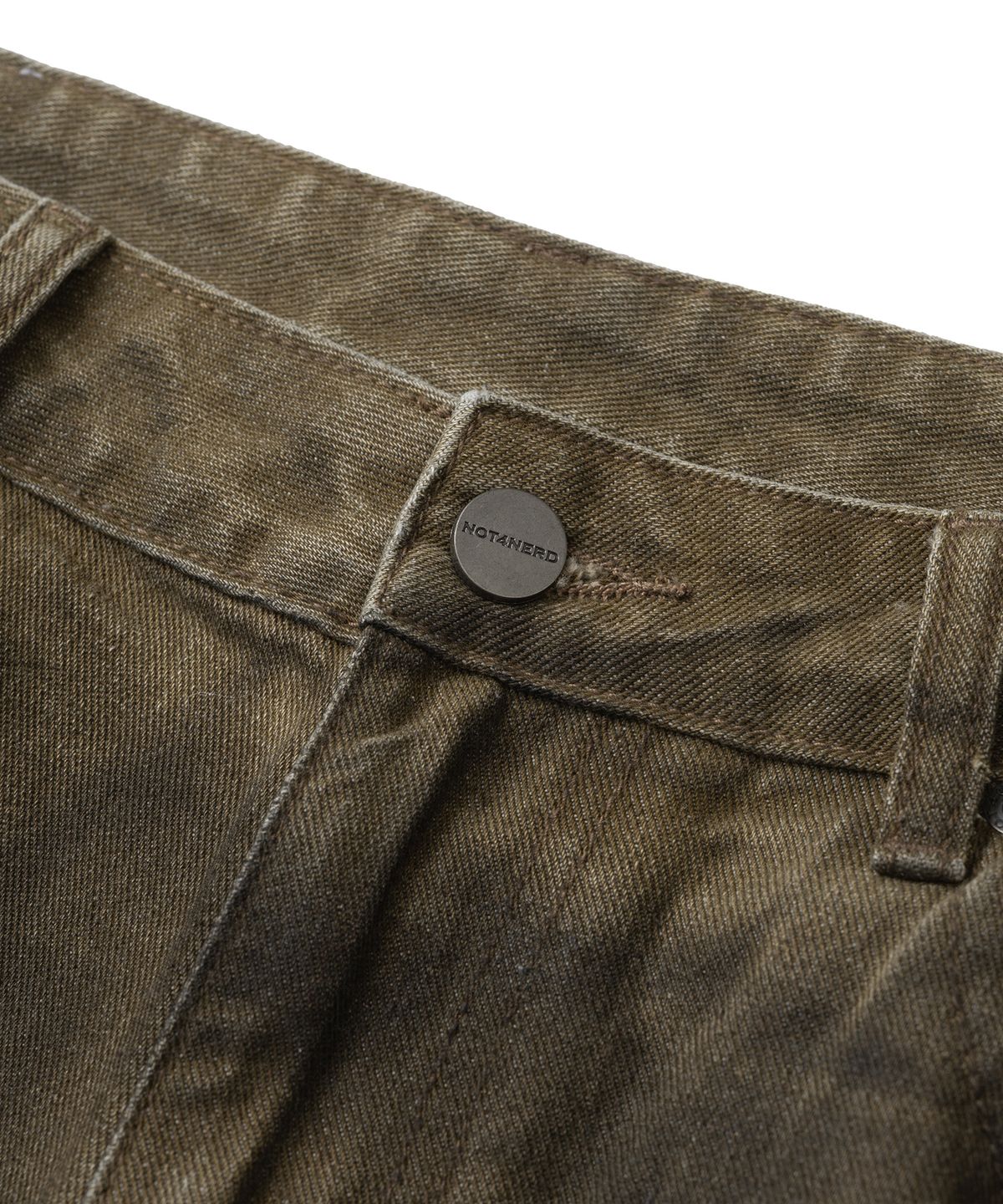 낫포너드(NOT4NERD) Camo Layered Distressed Bermuda Denim Shorts - Beige