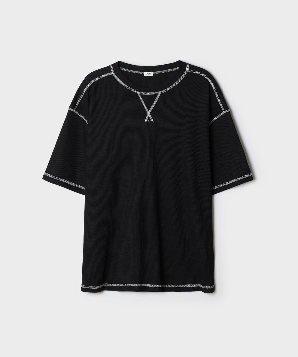 스파오(SPAO) 배색 스티치 와플 반팔티_SPRWG25C61
