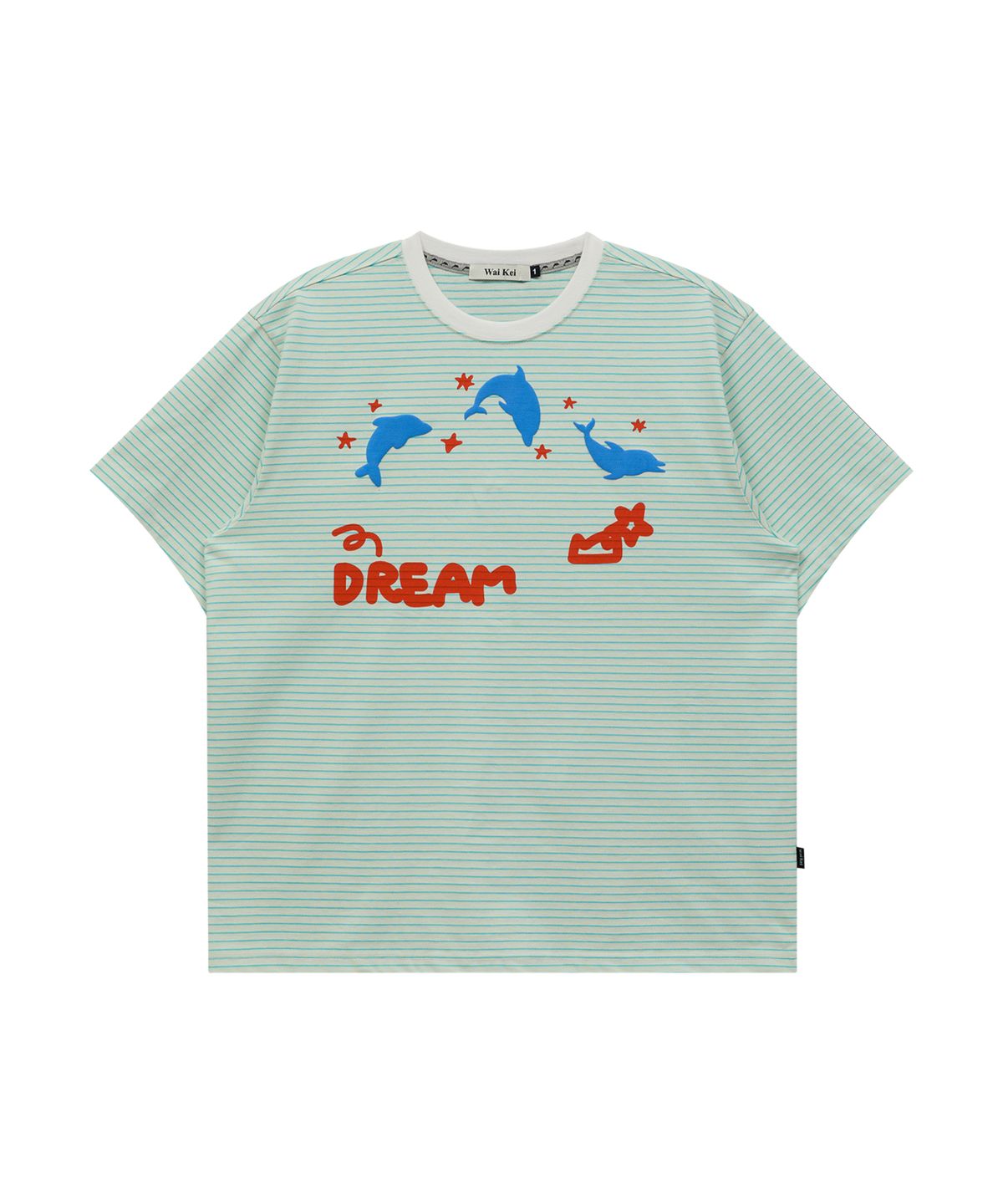 와이케이(WAIKEI) DREAM 돌핀 스트라이프 반팔티셔츠 민트