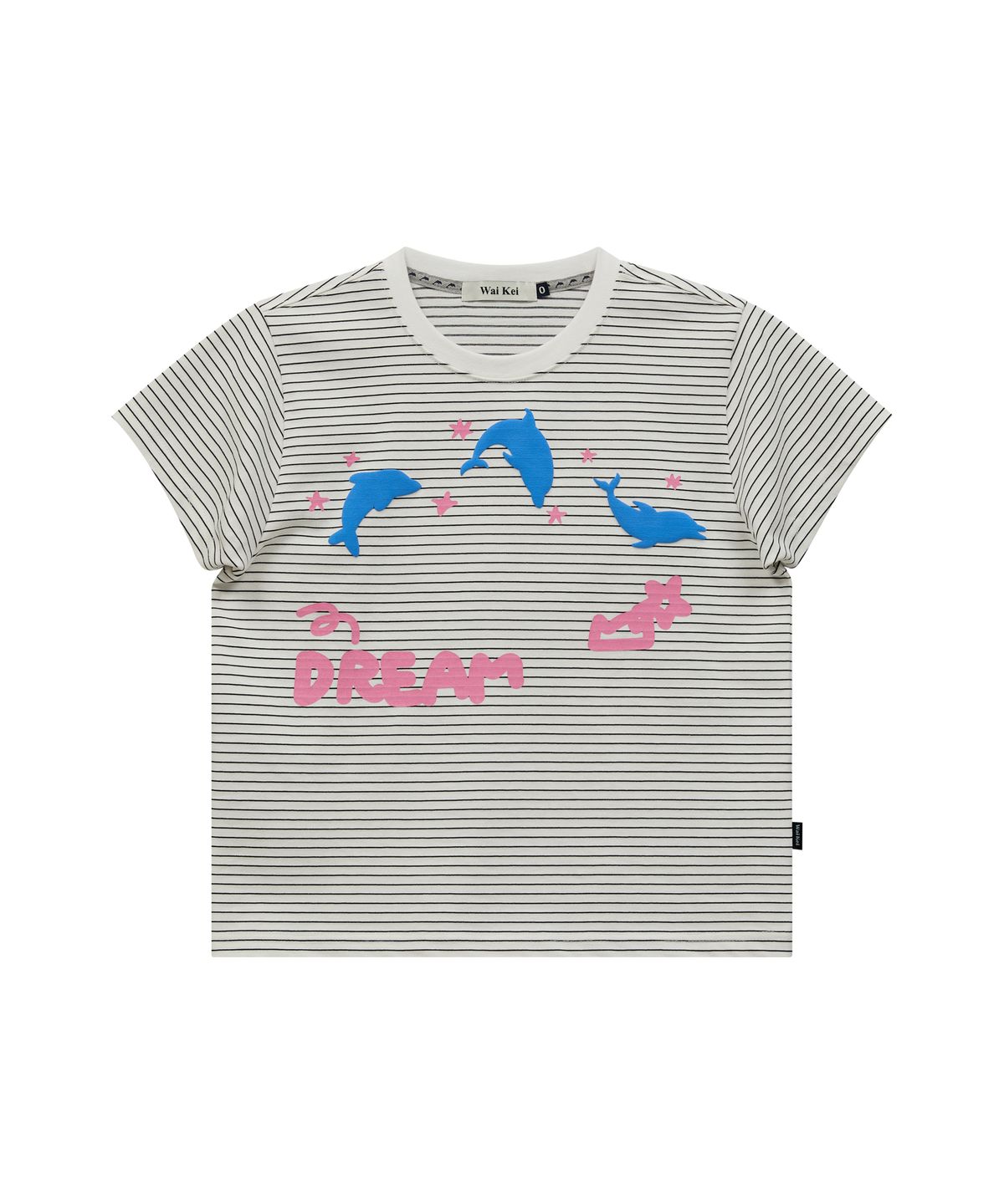 와이케이(WAIKEI) DREAM 돌핀 스트라이프 반팔티셔츠 화이트