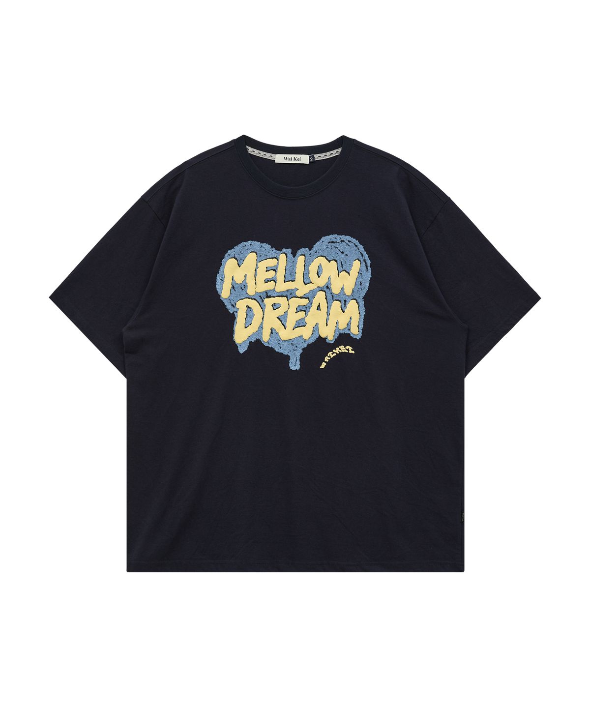 와이케이(WAIKEI) MELLOW DREAM 스케치 하트 반팔티셔츠 네이비