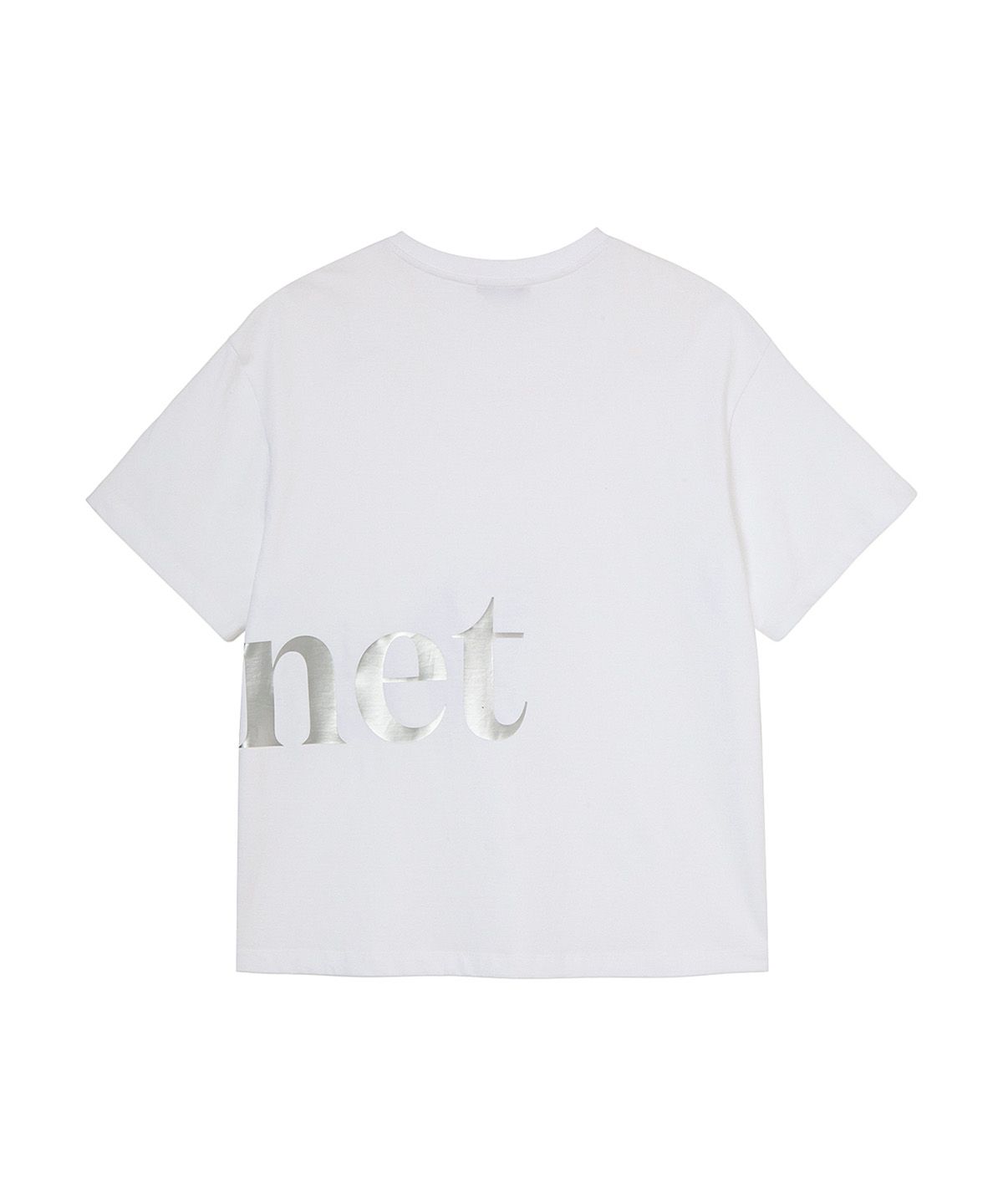 다이닛(DEINET) SILVER LOGO T-SHIRT IN WHITE