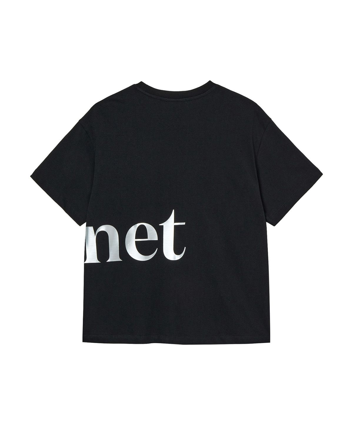 다이닛(DEINET) SILVER LOGO T-SHIRT IN BLACK