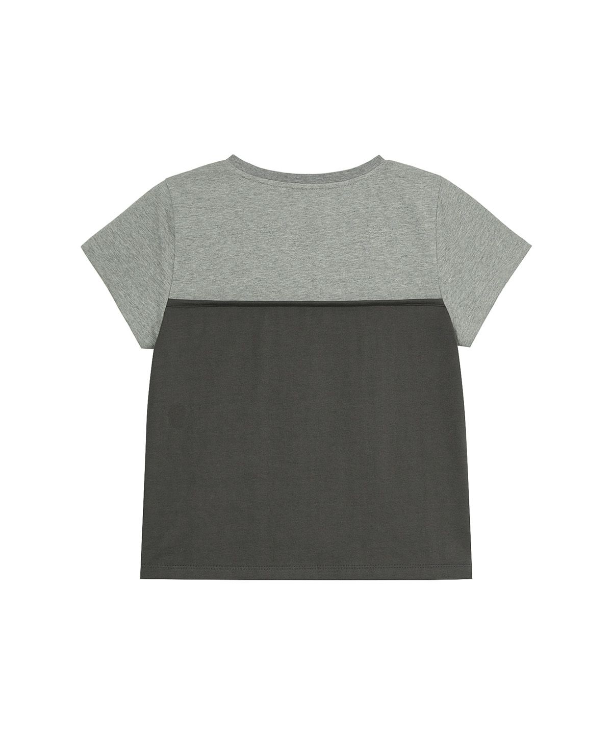 다이닛(DEINET) LAYERED CONTRAST T-SHIRT IN MELANGE GREY