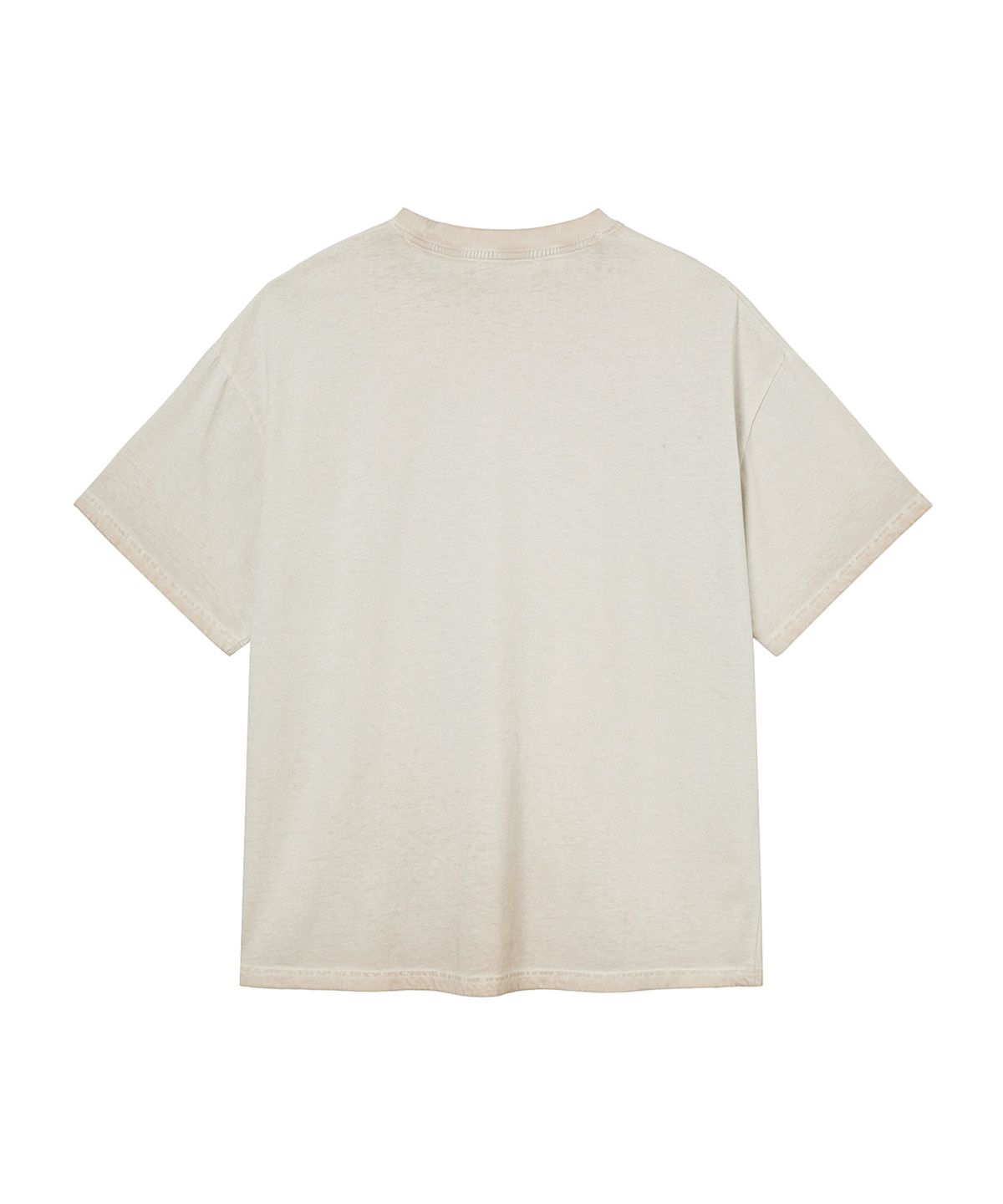 다이닛(DEINET) WASHED LOGO T-SHIRT IN BEIGE