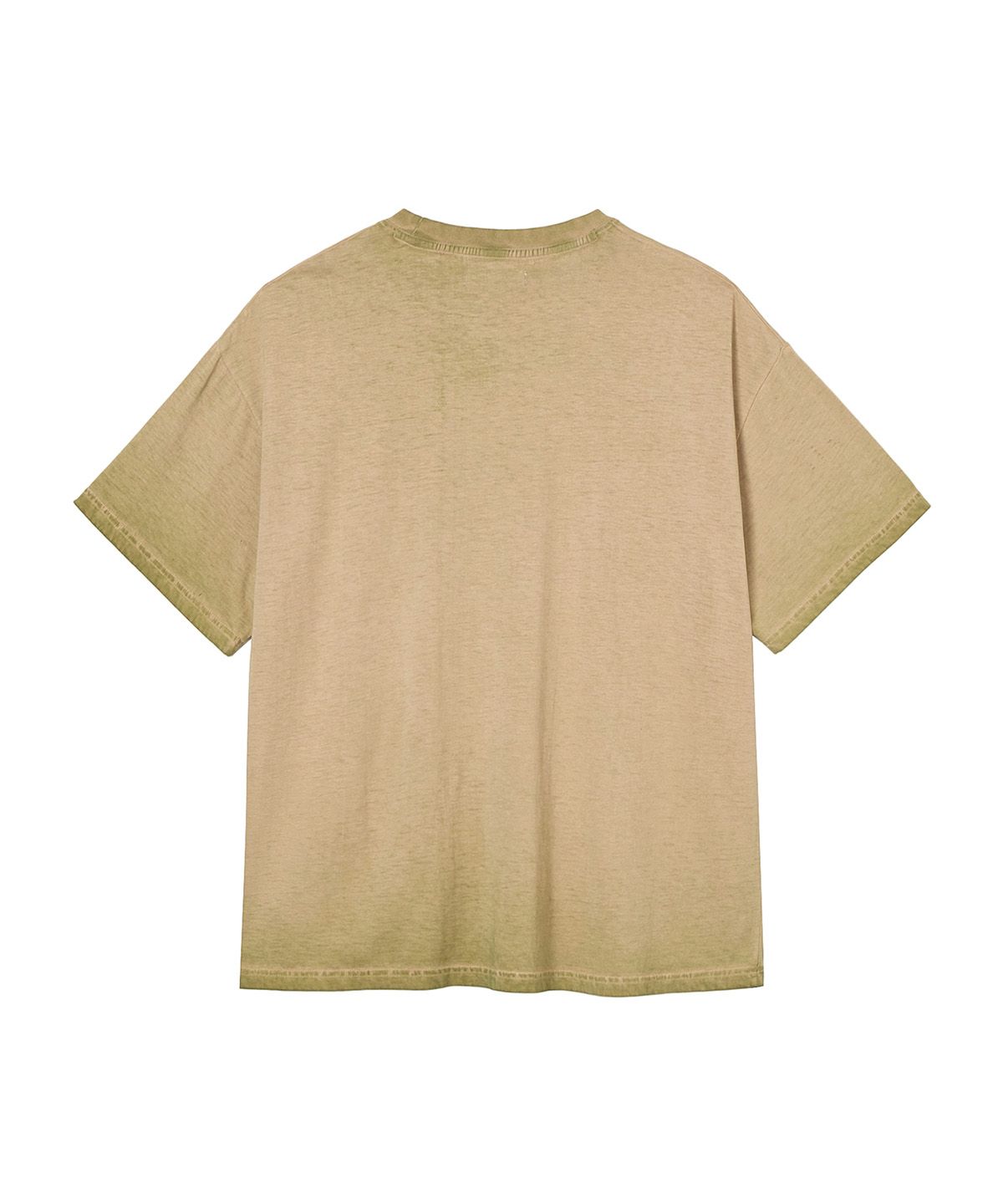 다이닛(DEINET) WASHED LOGO T-SHIRT IN KHAKI