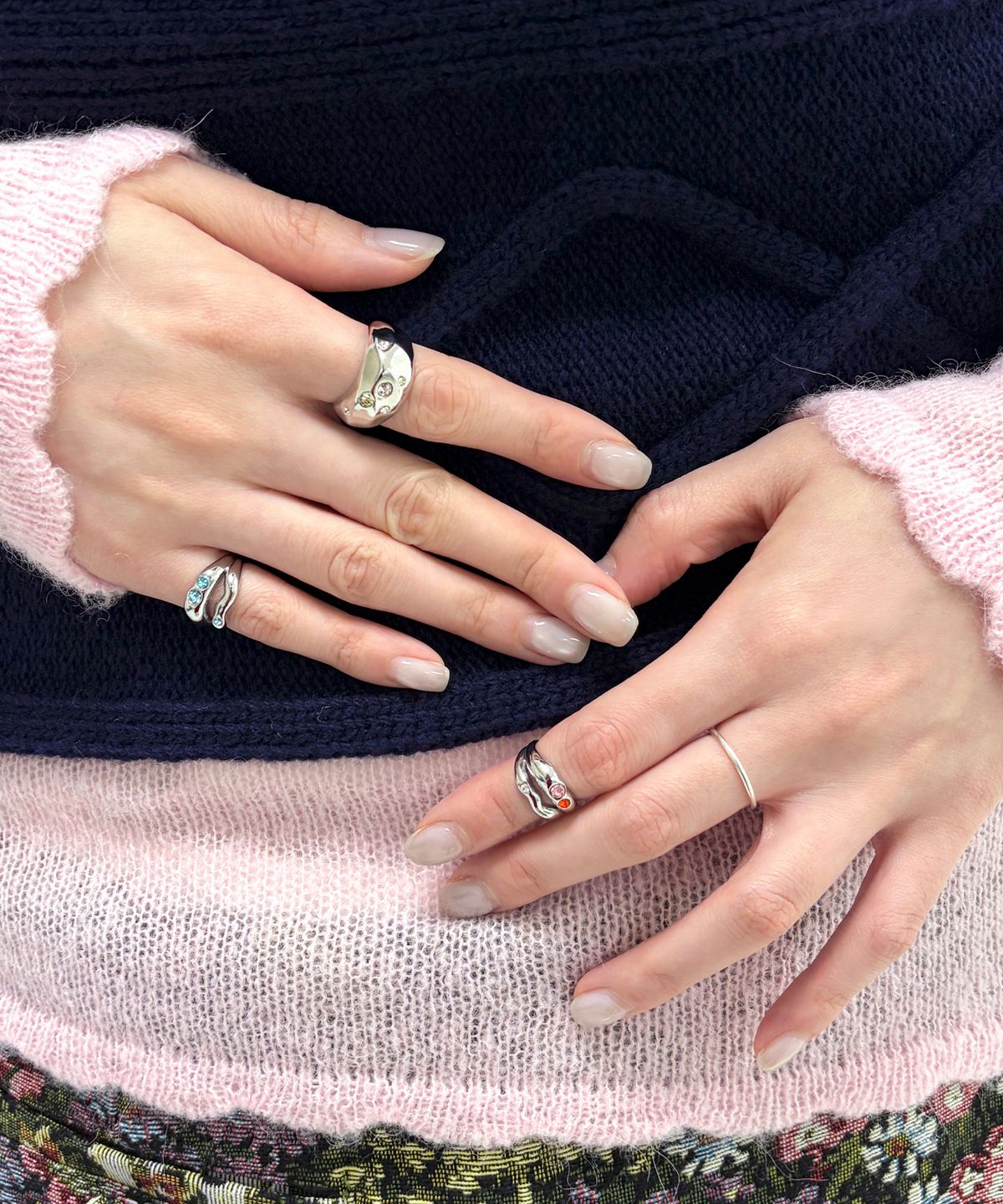 시눈(SINOON) Cubic Toe Ring (Pink)