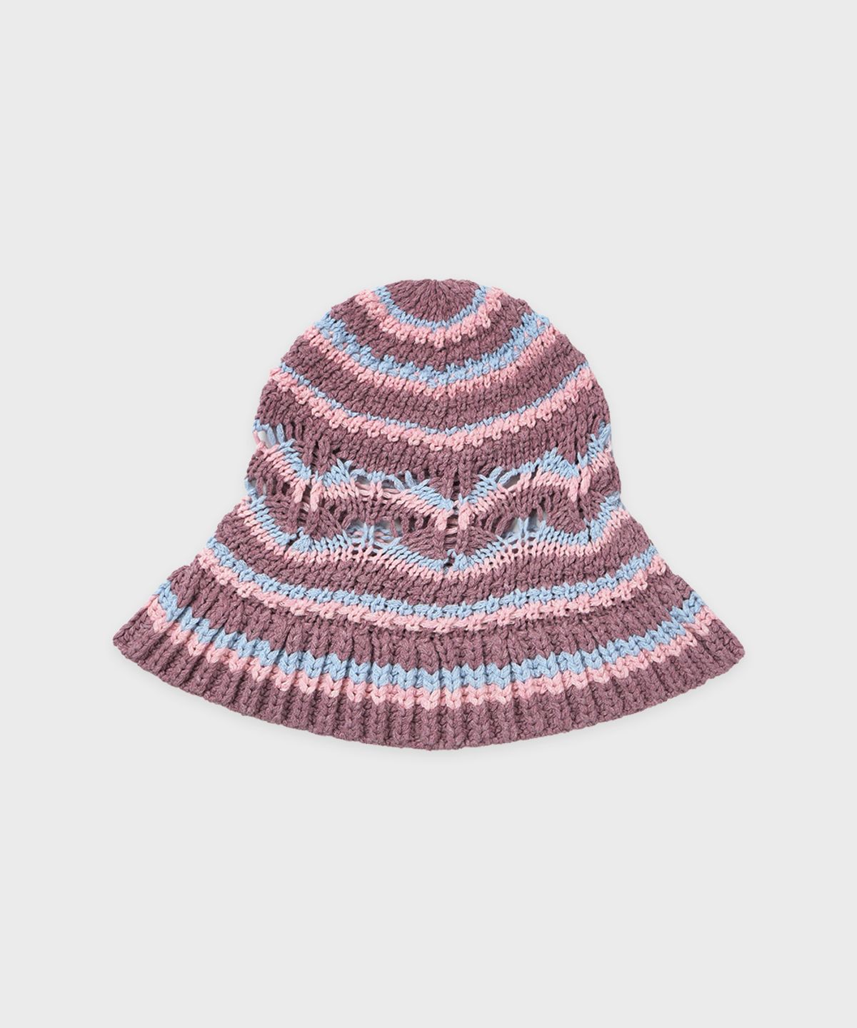 시눈(SINOON) Striped Crochet Beanie (Purple)