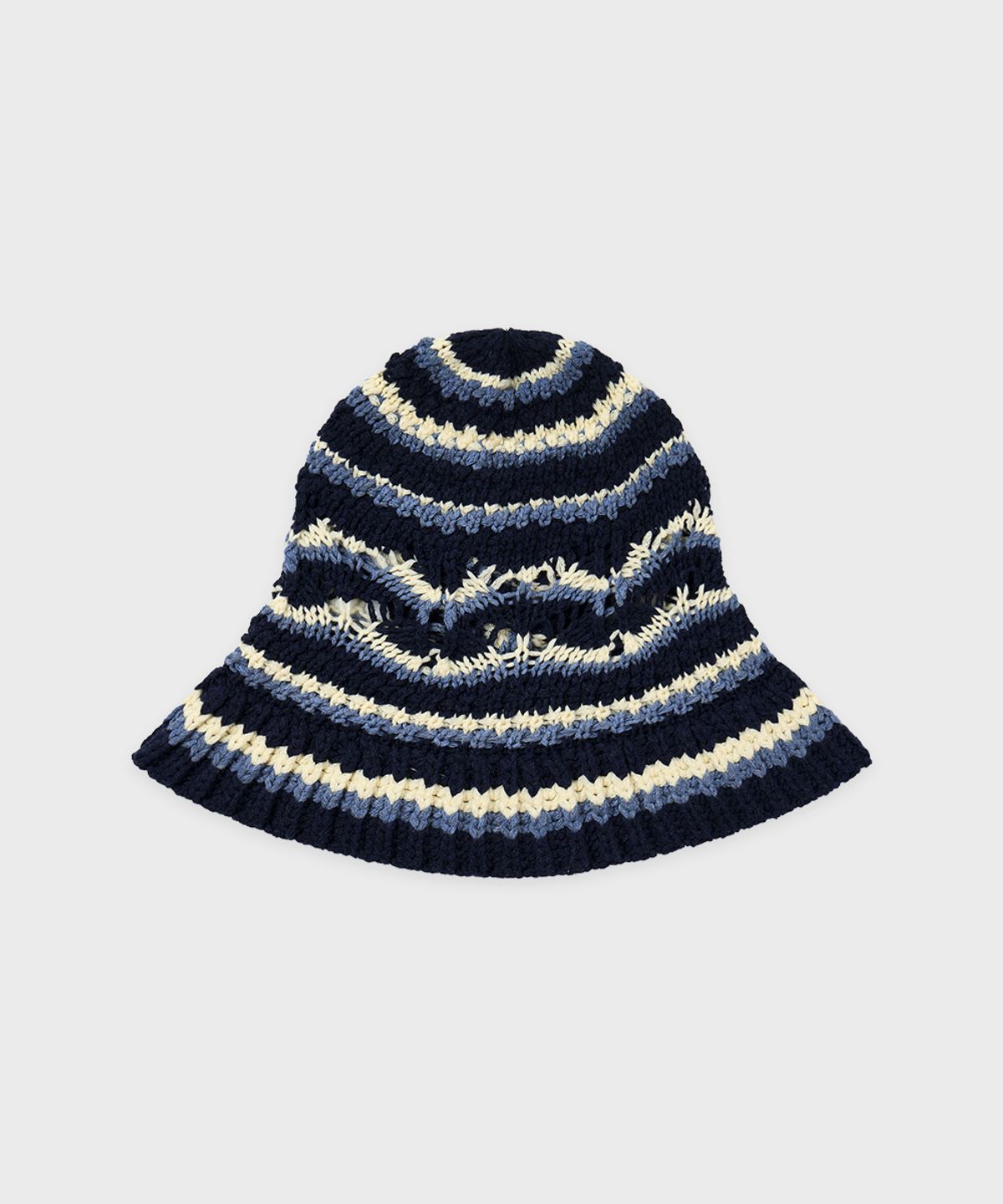 시눈(SINOON) Striped Crochet Beanie (Navy)
