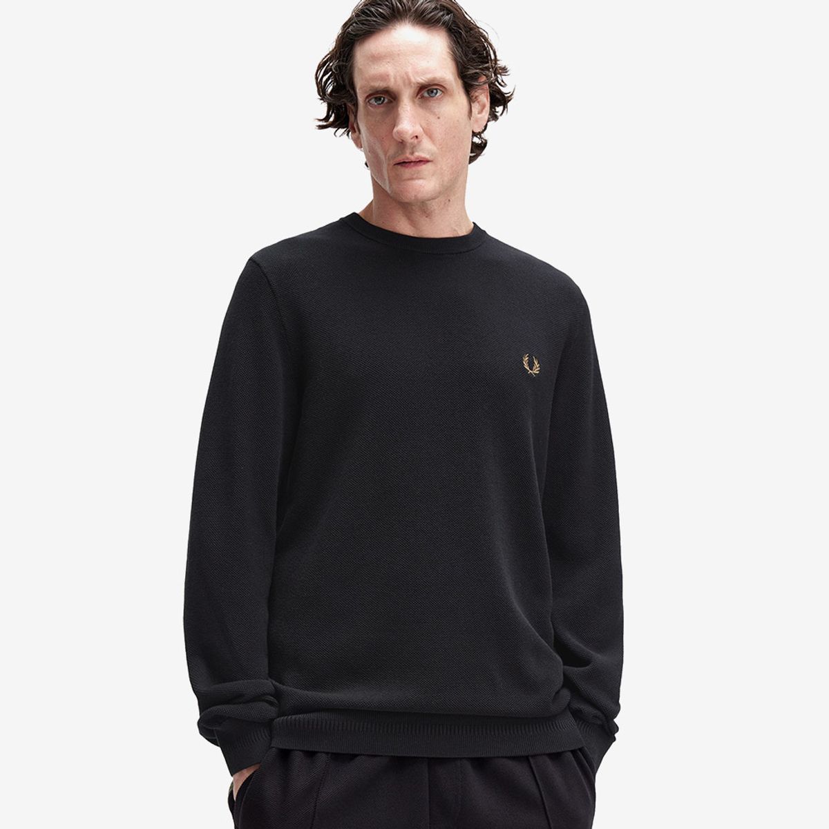 프레드페리(FRED PERRY) [Sharp] 피케 스티치 니트 - 블랙 AFPM2531309-102