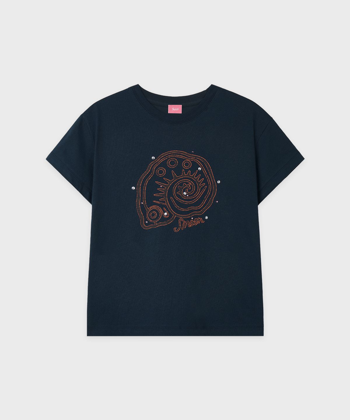 시눈(SINOON) Spiral Hotfix T-shirt (Navy)