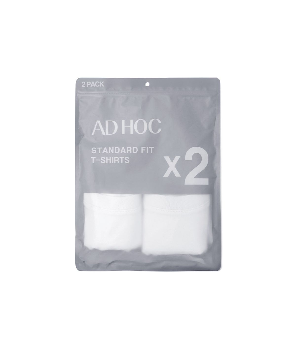 애드호크(ADHOC) 2PACK 남녀공용 스탠다드핏 반팔 티셔츠 (WHITE) (HCRST30)