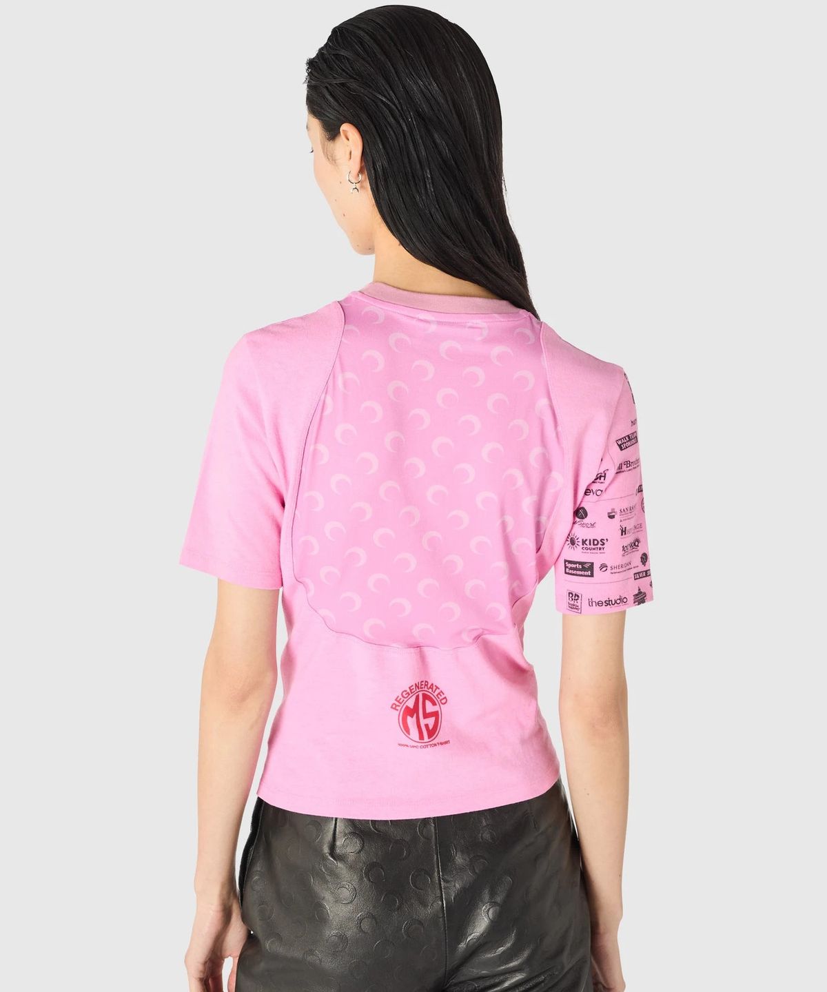 마린 세르(MARINE SERRE) (W) UPC 저지 숏슬리브 베이비 핏 티셔츠 핑크 UPC JERSEY SS BABY FIT T-SHIRT PK30 PINK